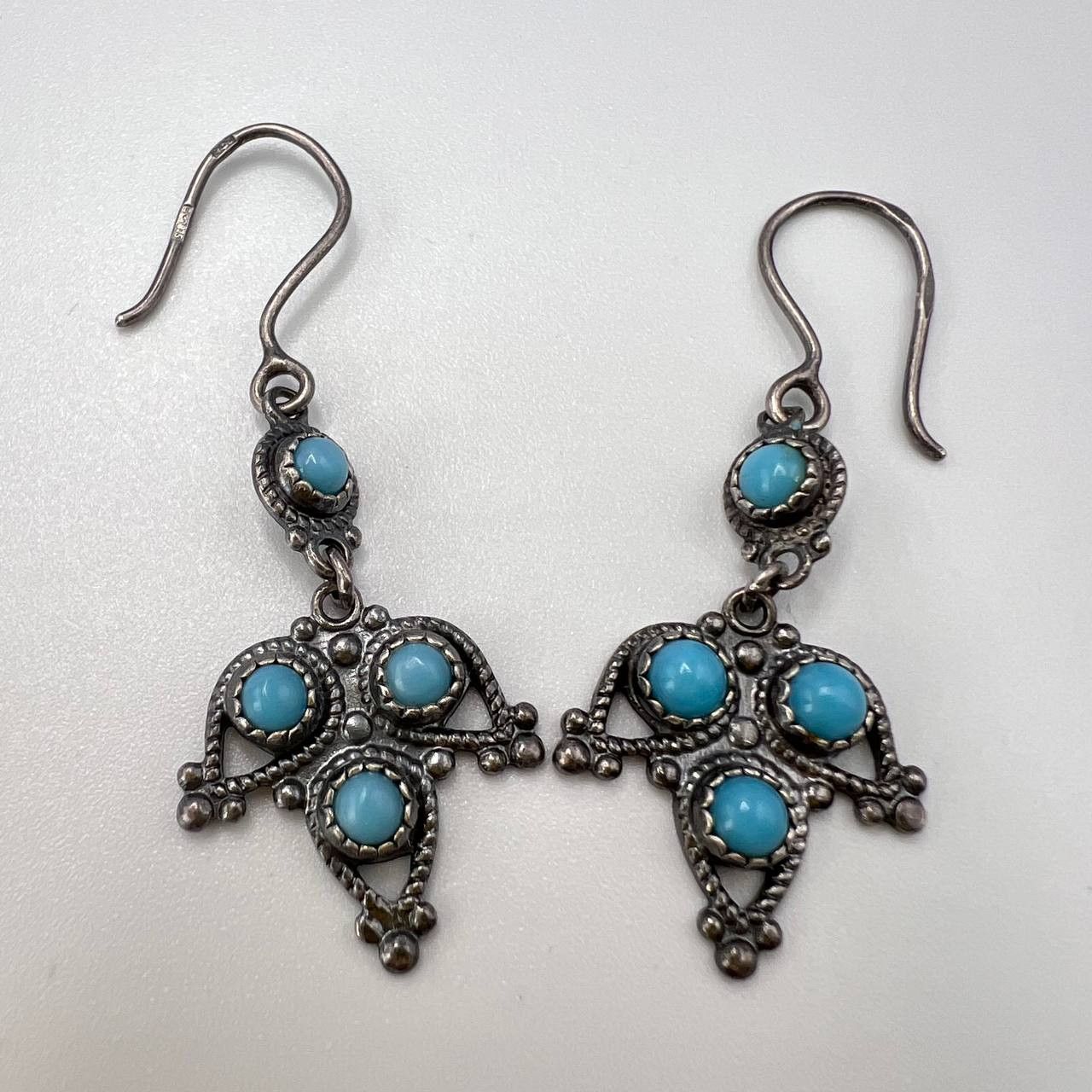 Vintage 70's Vintage USSR Niello Silver 875 Ethno Earrings Signed 5g Size ONE SIZE - 5 Thumbnail