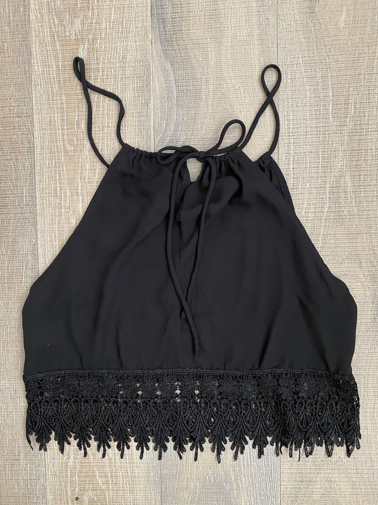 Other 🖤Black Lace Trim Halter Top🖤 Size M / US 6-8 / IT 42-44 - 3 Thumbnail