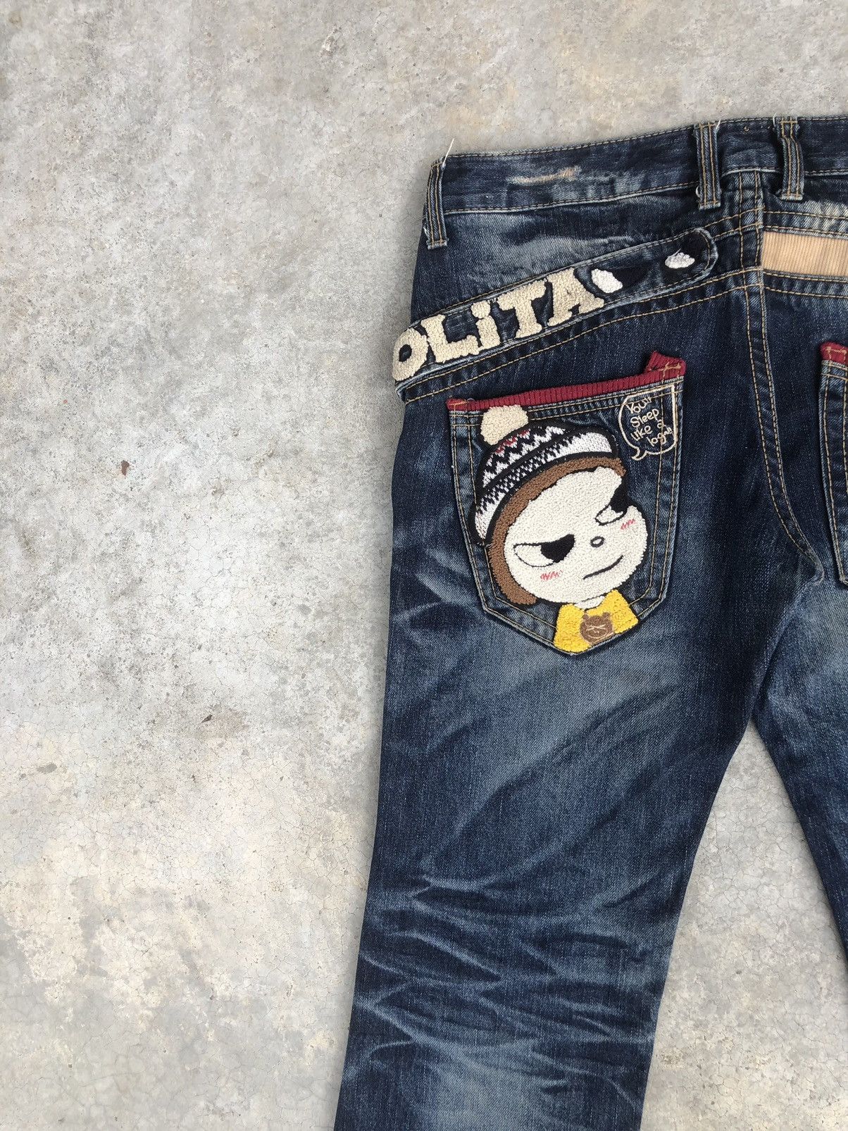 Japanese Brand Rare Yoshitomo Nara Lolita Dog Distressed Jeans Size US 33 - 9 Thumbnail