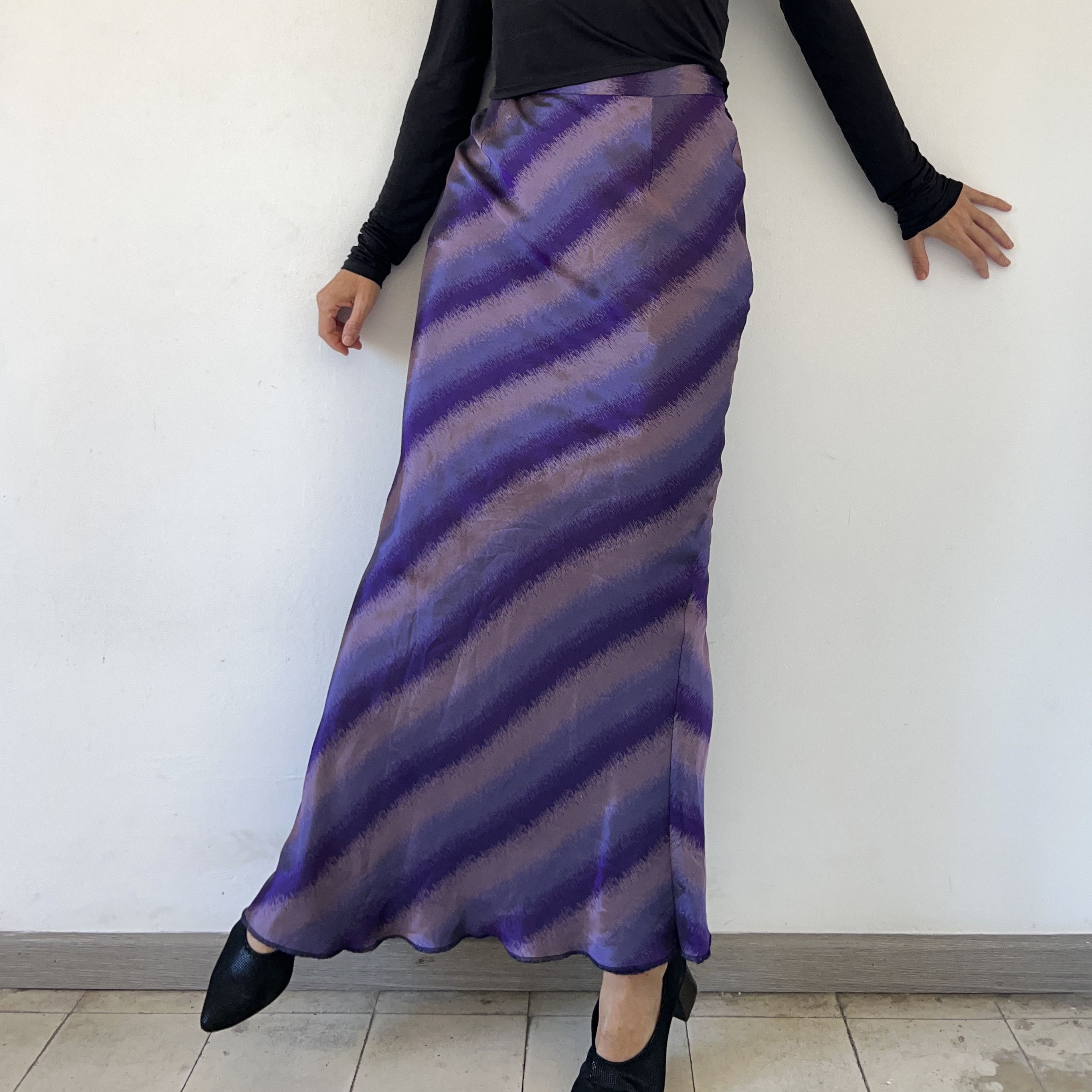 Vintage Vintage 90s Satin Maxi Skirt Size 28" / US 6 / IT 42 - 6 Thumbnail