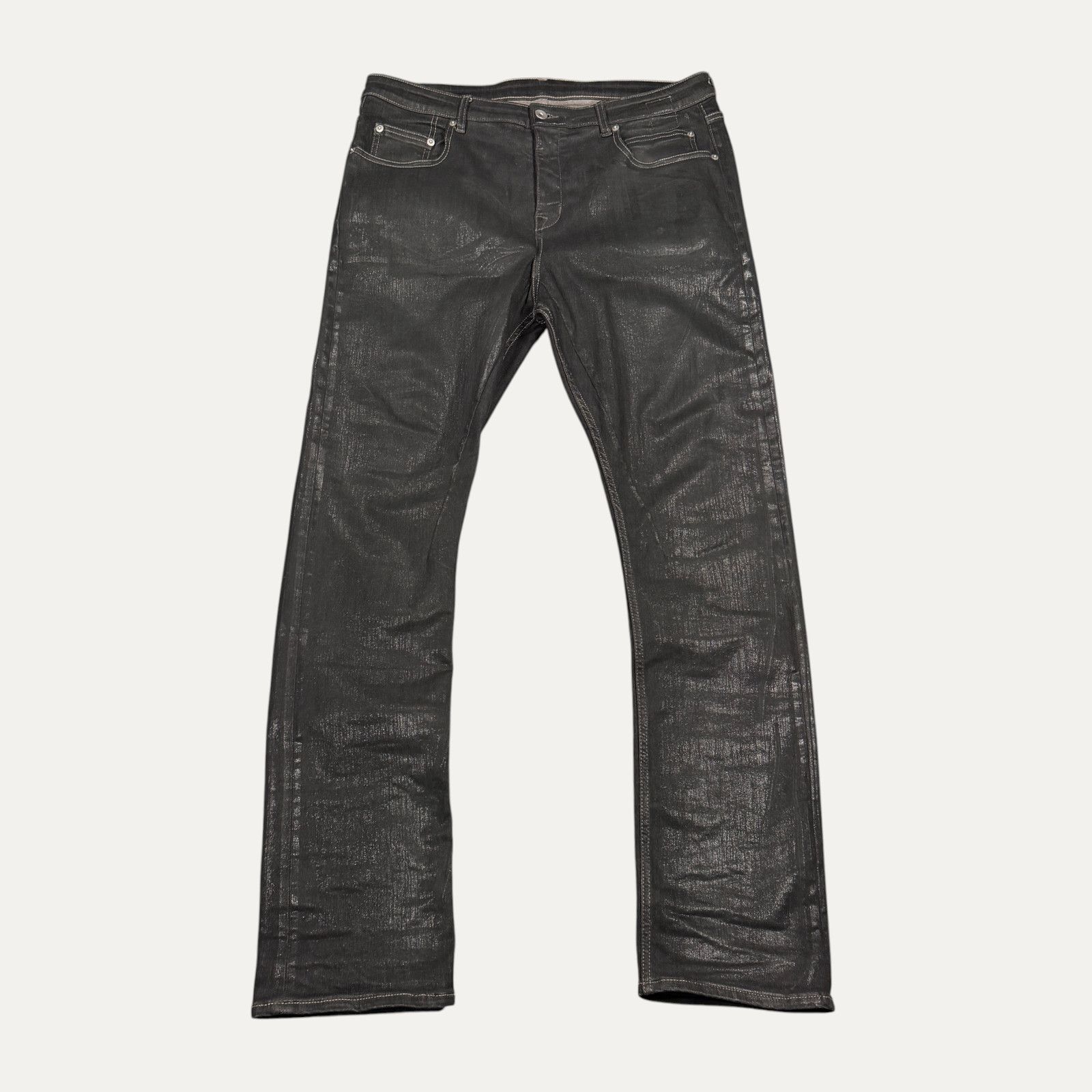 Rick Owens Rick Owens DRKSHDW SBW Waxed Memphis Biker Jeans 17SS 
