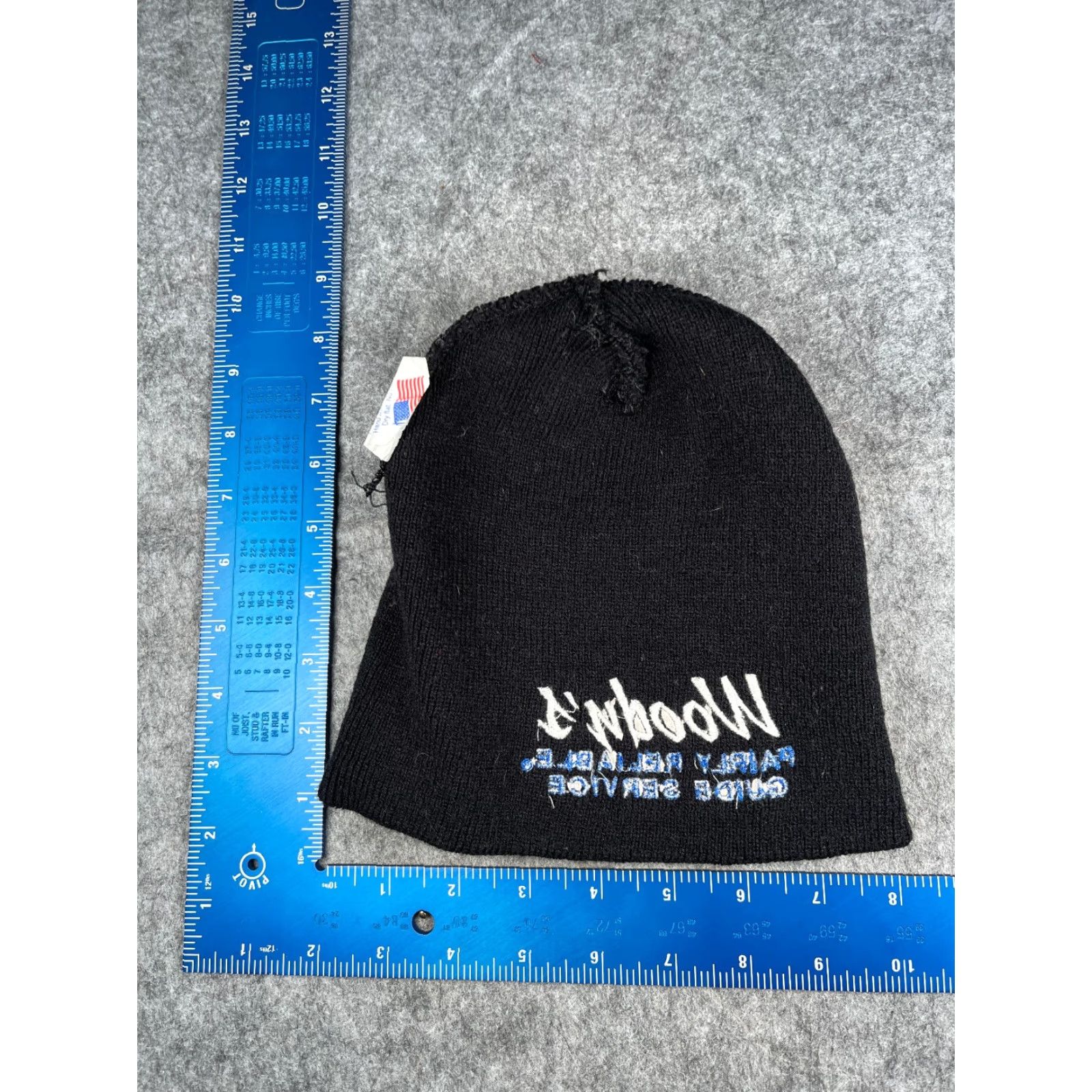 Vintage Woody's Guid Service Beanie Adult One Size Black Knit Acrylic Made USA Size ONE SIZE - 5 Thumbnail