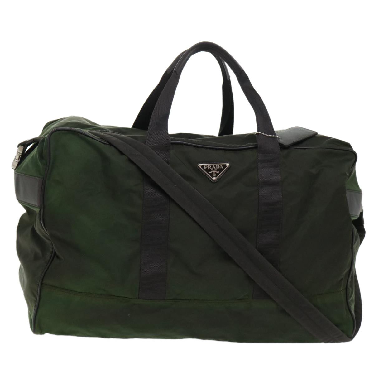 image of Prada Boston Bag Nylon 2Way Khaki Auth Bs7861 in Green, Women's