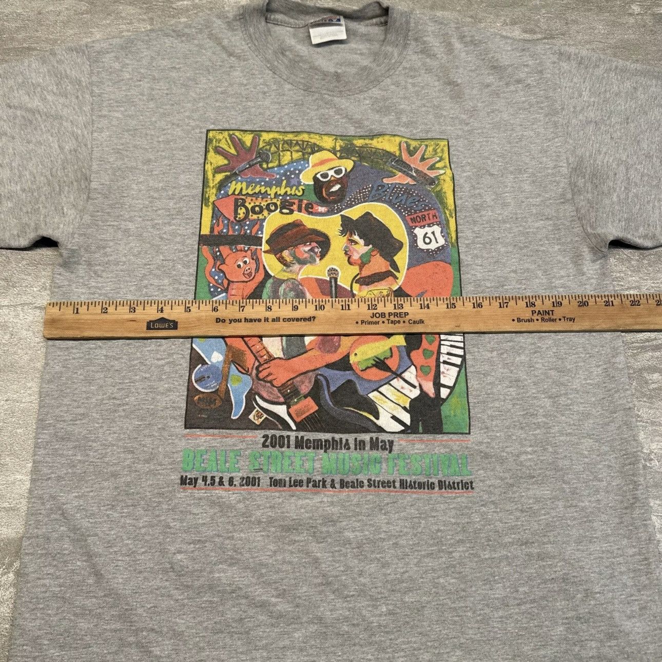 Band Tees × Hanes × Vintage Vintage Y2K Beale Street Music Festival Blues Shirt Memphis Size US L / EU 52-54 / 3 - 5 Thumbnail