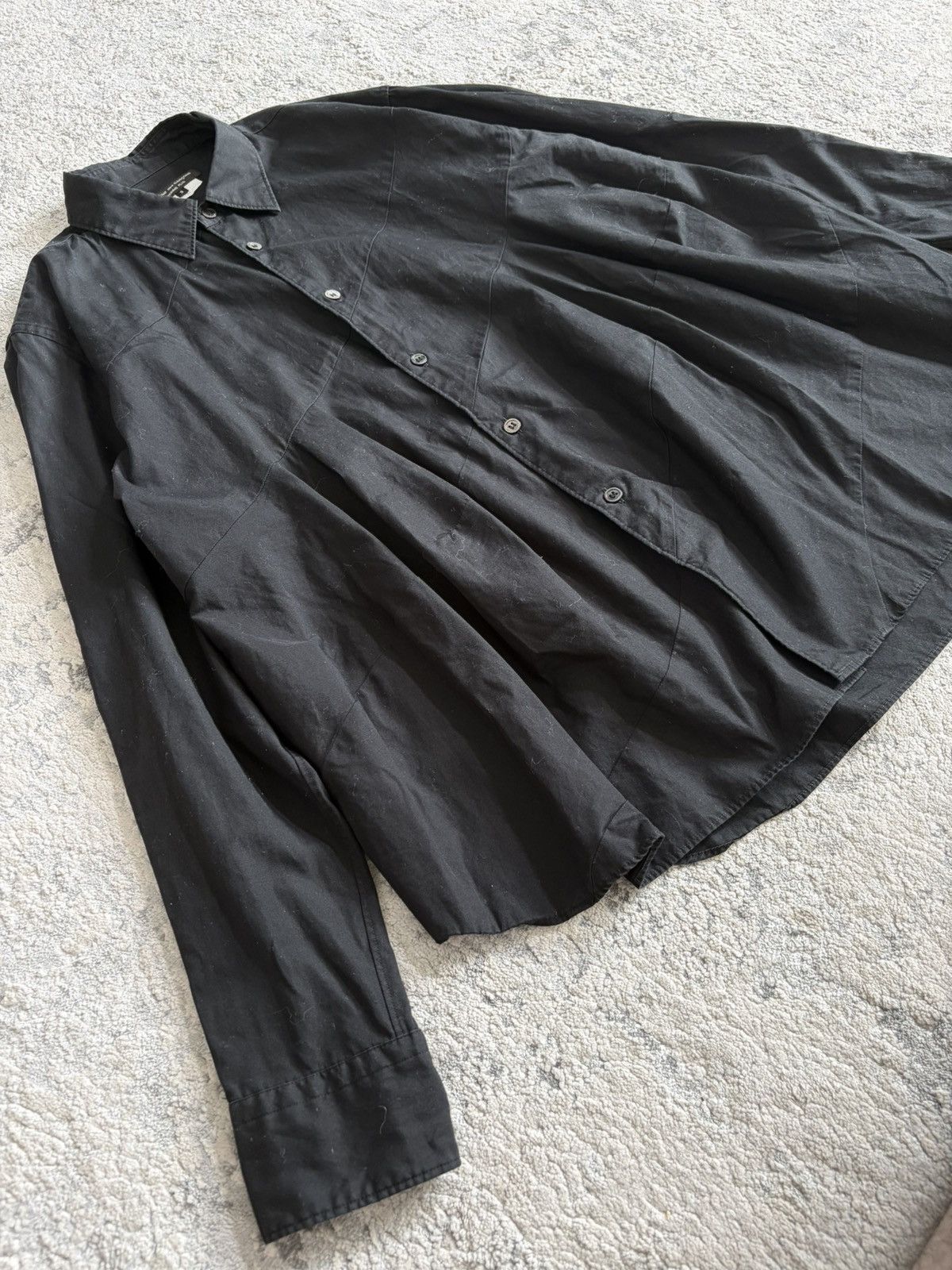 Comme des Garcons Homme Plus AD2019 Black Button Long Sleeve Shirt Size US S / EU 44-46 / 1 - 2 Thumbnail