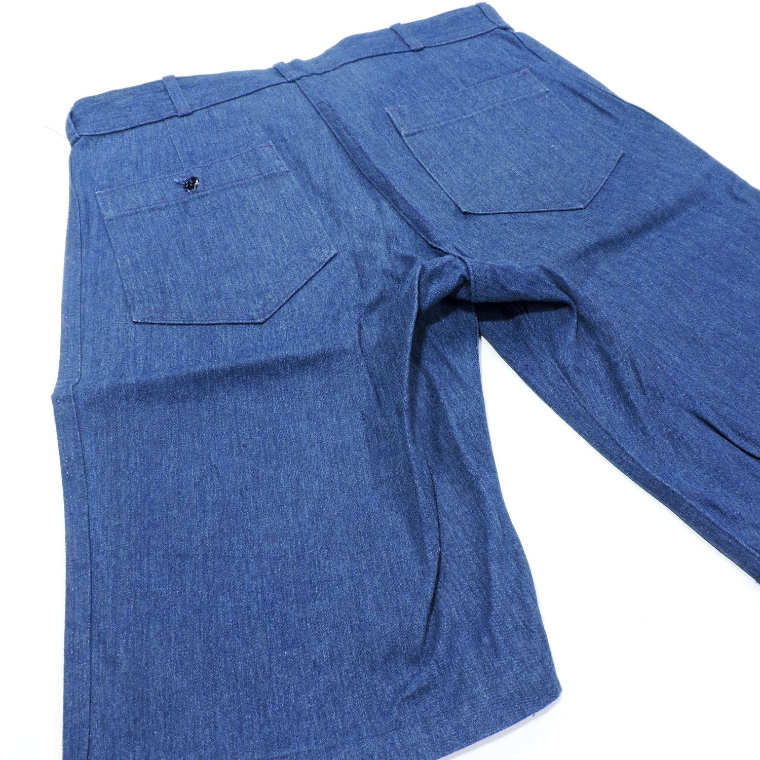 Vintage SEAFARER USN U.S. NAVY TROUSERS, UTILITY DENIM SHORT PANTS Size US 33 - 10 Thumbnail