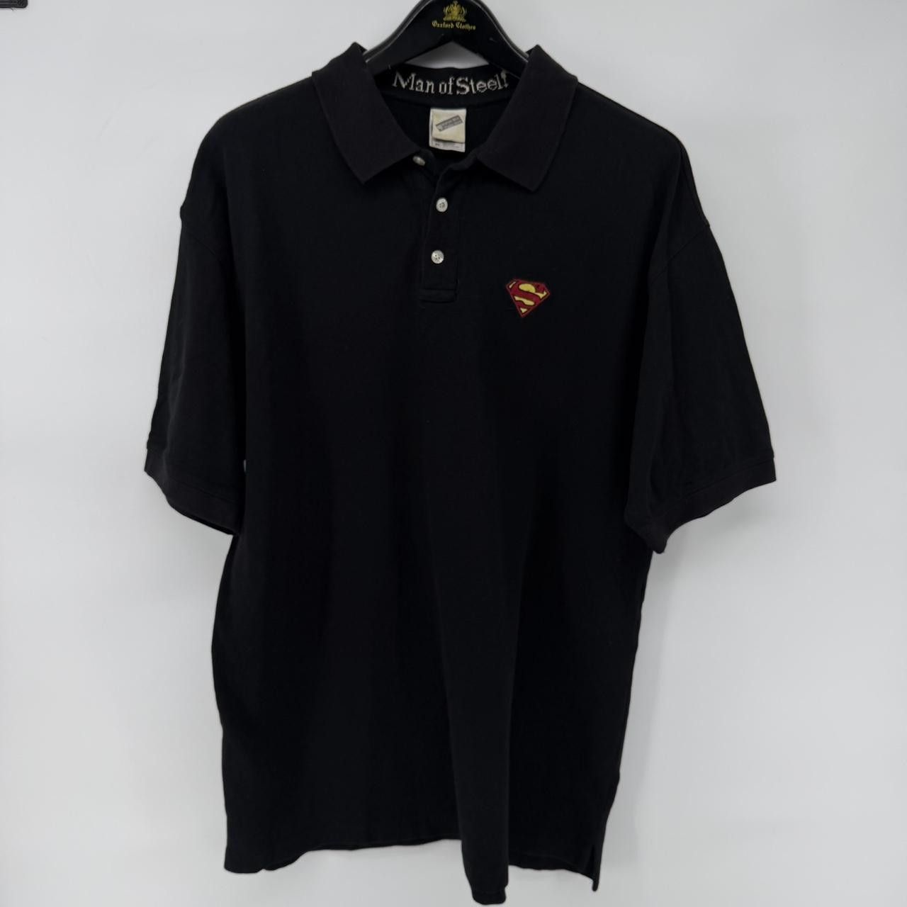 Warner Bros Vintage 90s Superman Polo Shirt Men's XL Black Warner Bros Size US XL / EU 56 / 4 - 1 Thumbnail
