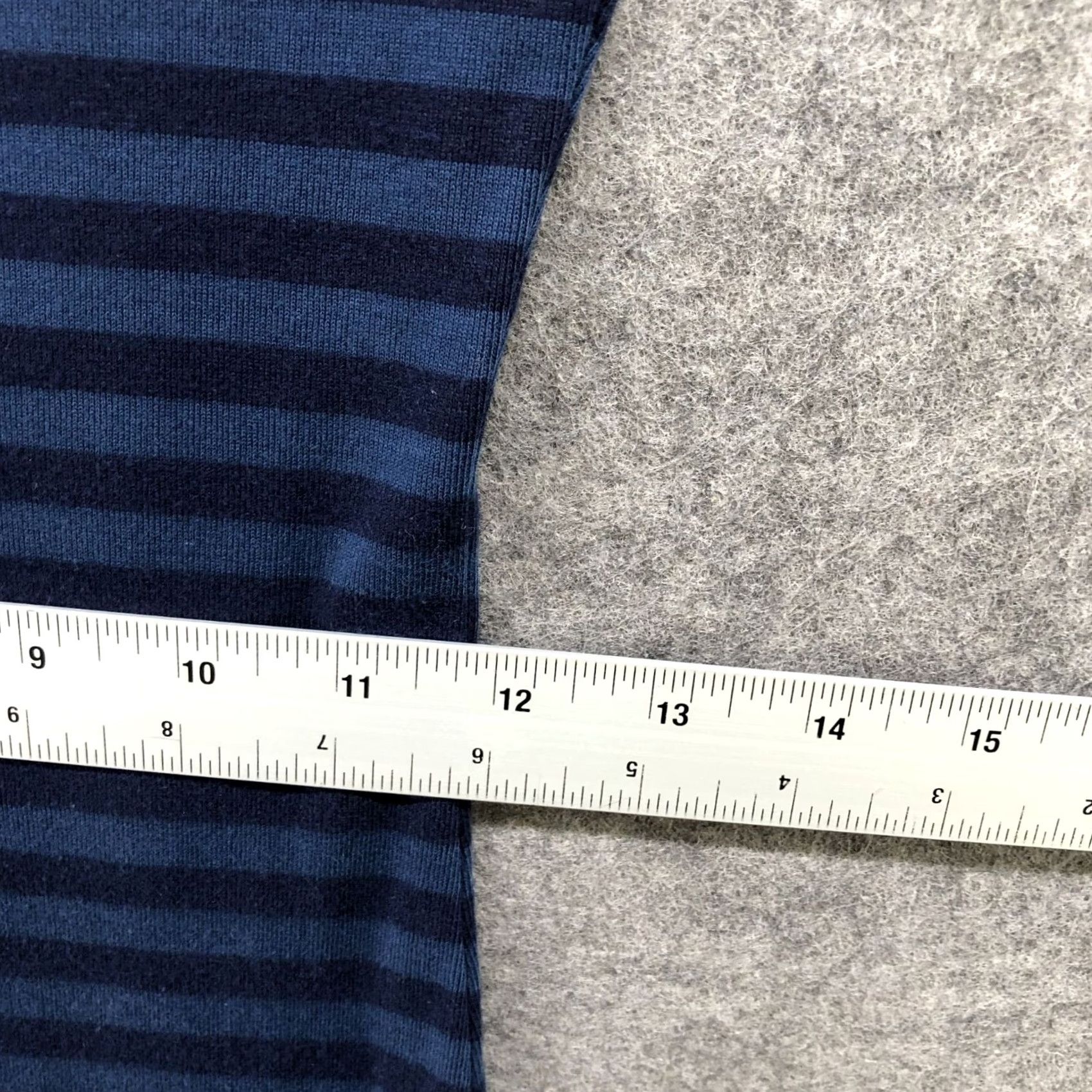 Vintage Christina Lehr T Shirt Dress S Navy Blue Striped Short Sleeve Crewneck, Knee Length, Cotton, Knit, Casual, Womens Size S / US 4 / IT 40 - 7 Thumbnail