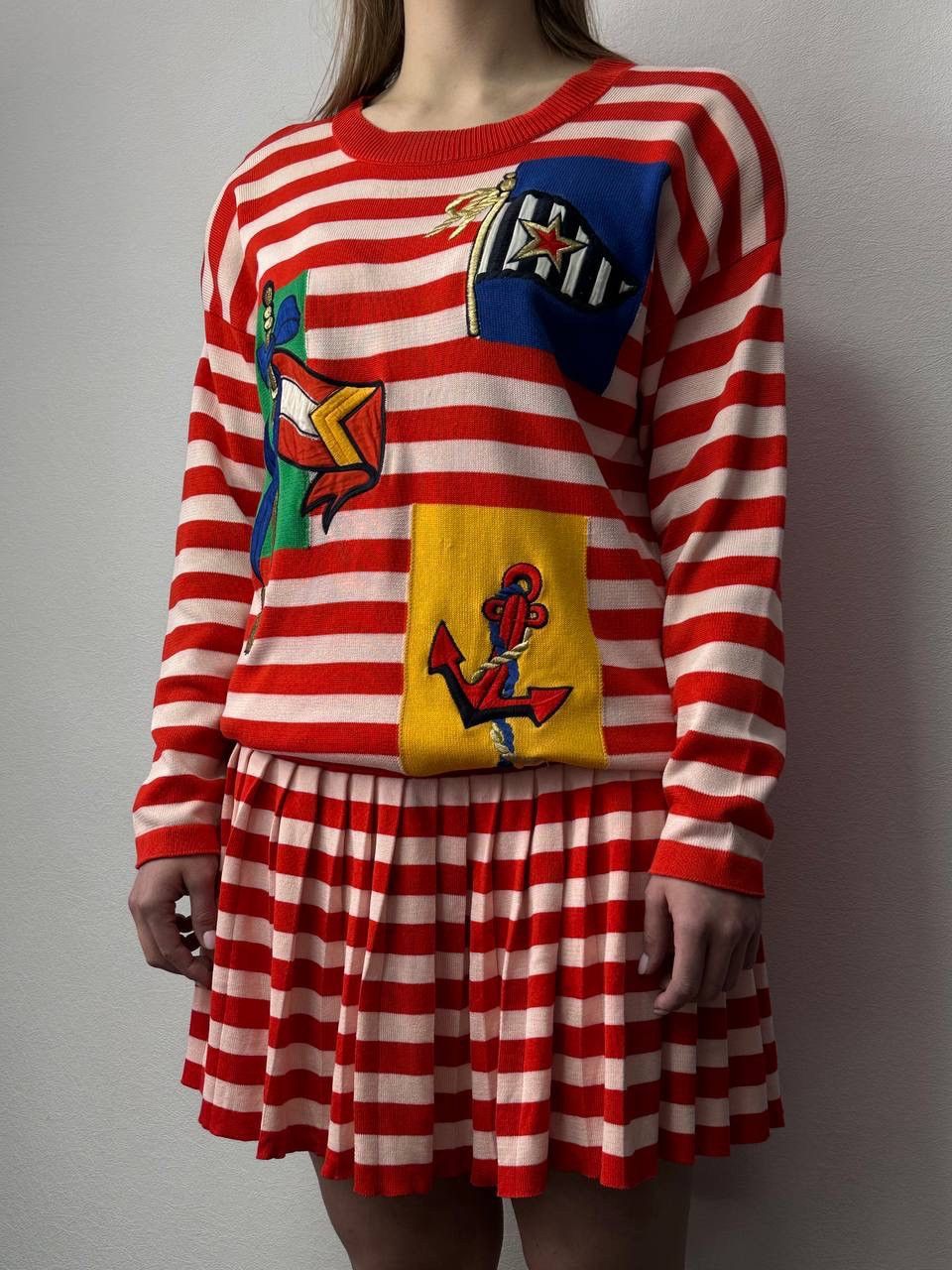 Escada ESCADA Margaretha Ley Striped Set Top Skirt Suit Luxury Y2K Size M / US 6-8 / IT 42-44 - 2 Thumbnail