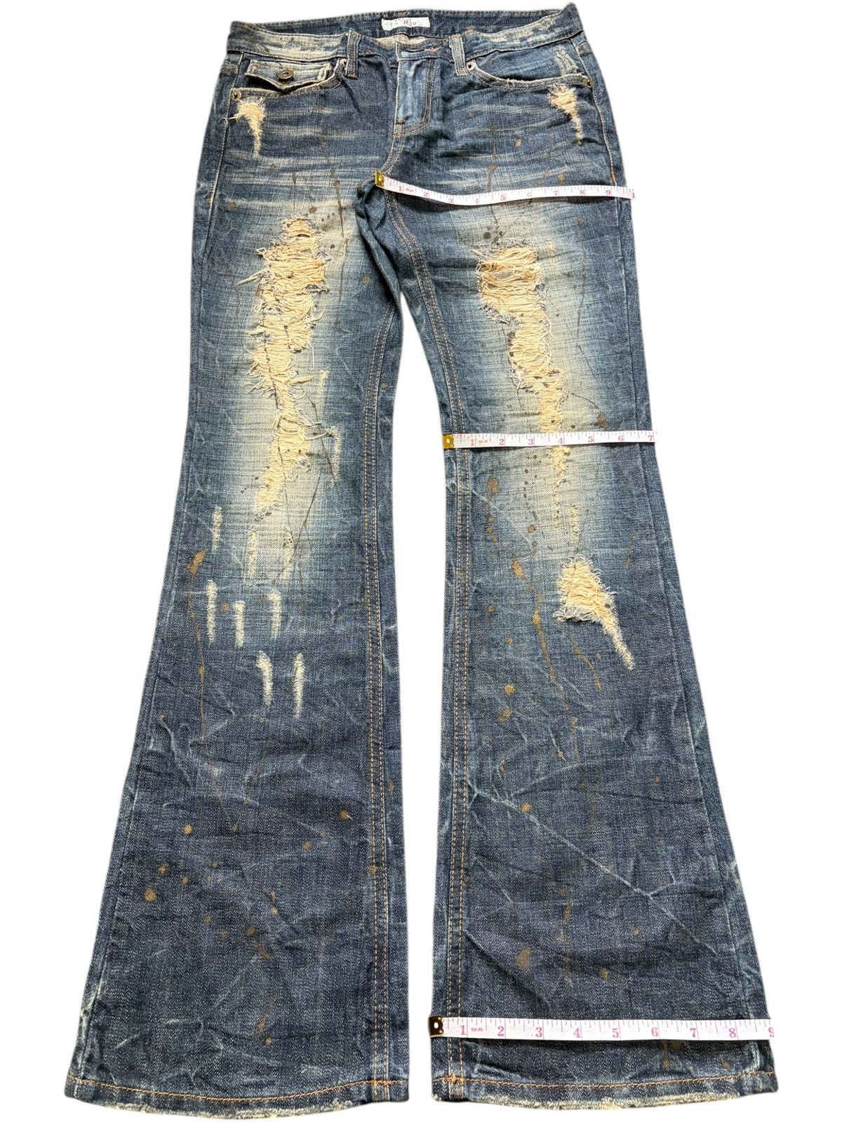 Hysteric Glamour Vintage Japanese Brand Distress Low Rise Flare Jeans Size 29" - 8 Thumbnail