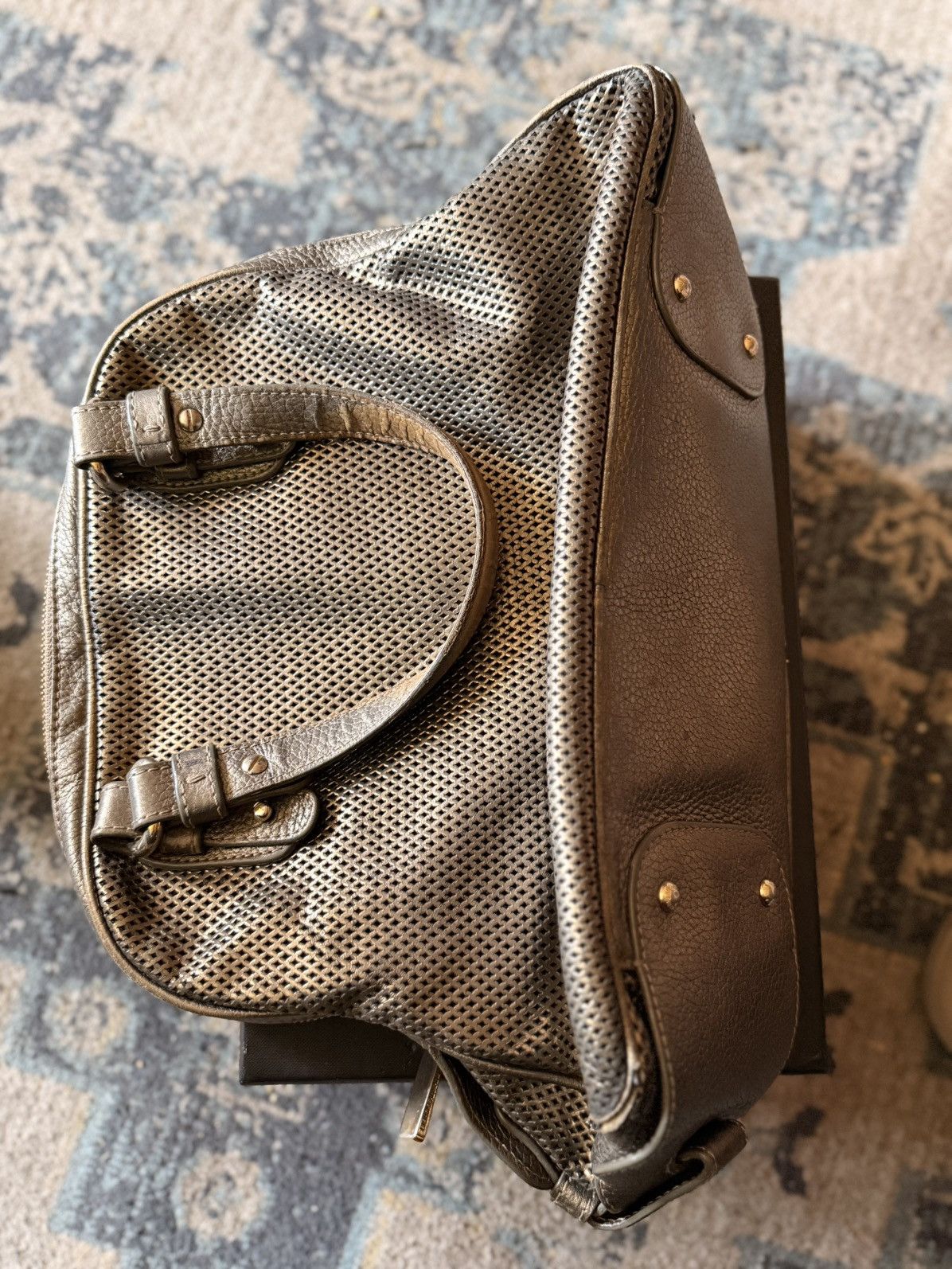 Giorgio Armani Giorgio Armani Perforated Metallic Leather Bag Authentic Size ONE SIZE - 3 Thumbnail