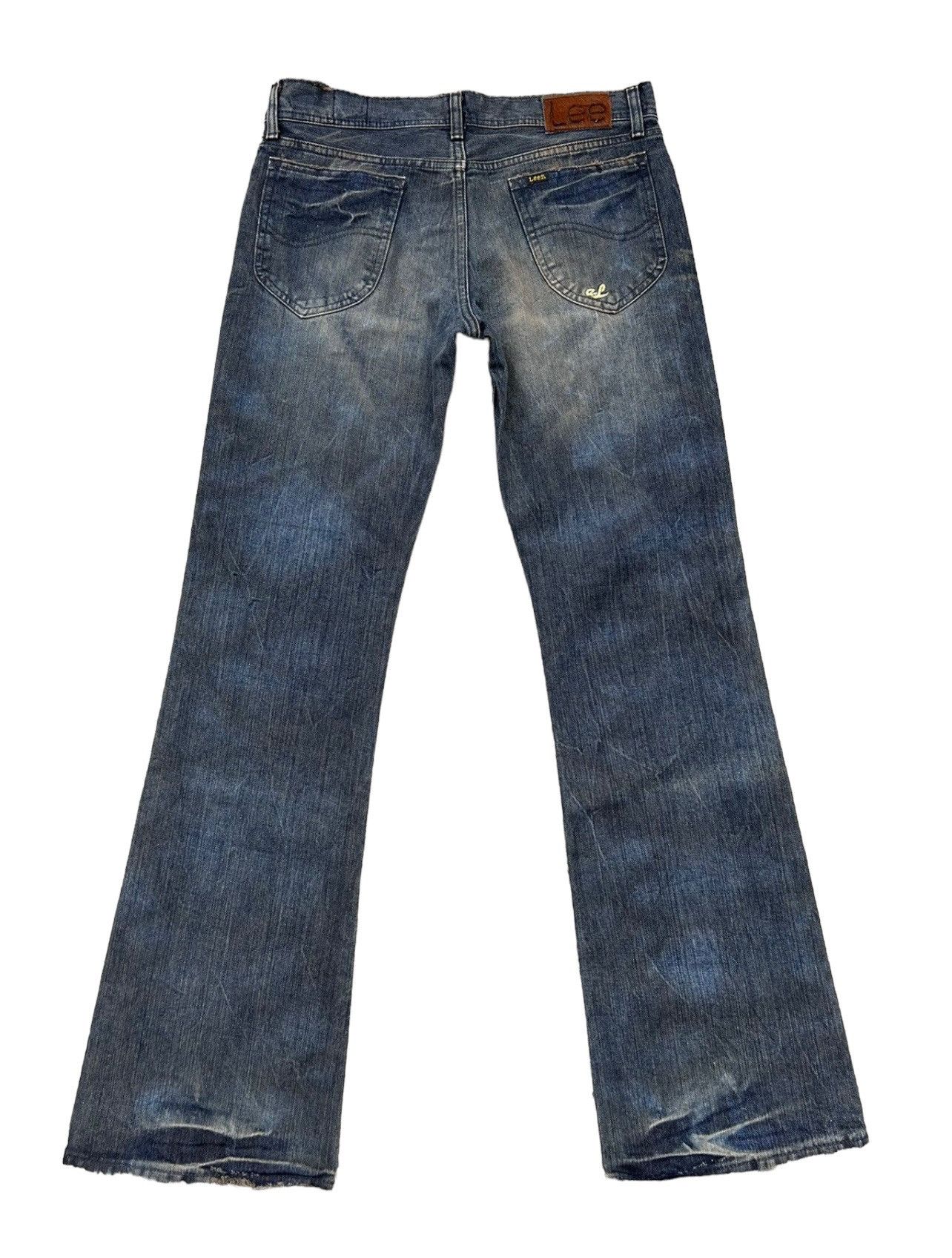 Beams Plus Lee X Abx Japan Distressed Mud Washed Denim Flare Jeans Size US 31 - 2 Thumbnail