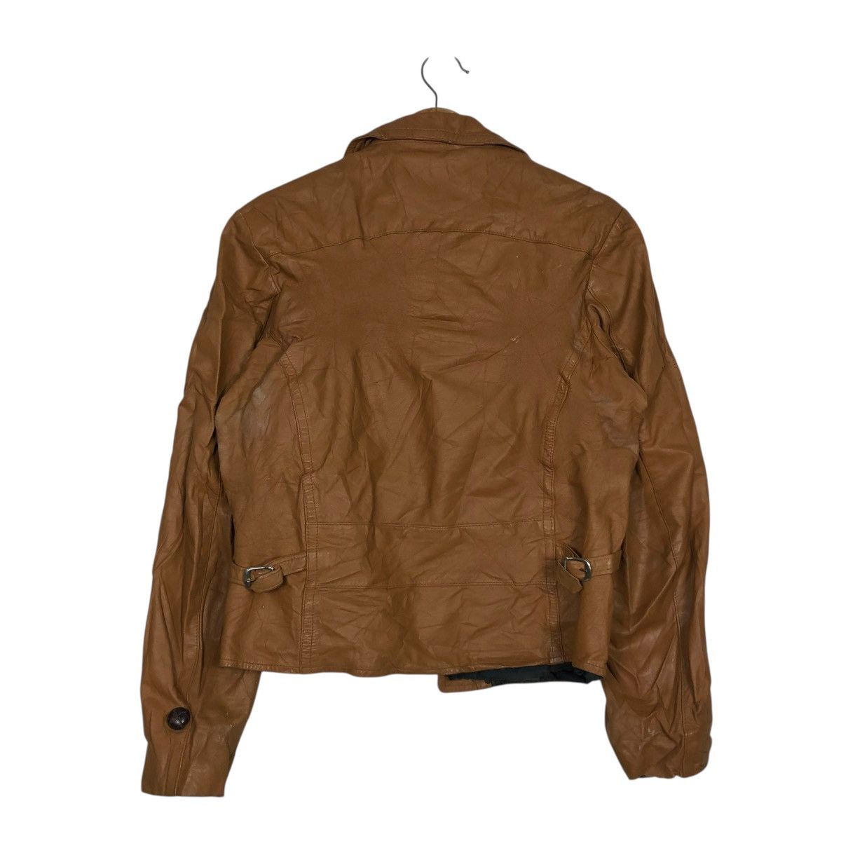 Japanese Brand 🔥CROPPED BIKER LEATHER JACKET UNBRANDED ISSEY MIYAKE Size US M / EU 48-50 / 2 - 10 Thumbnail