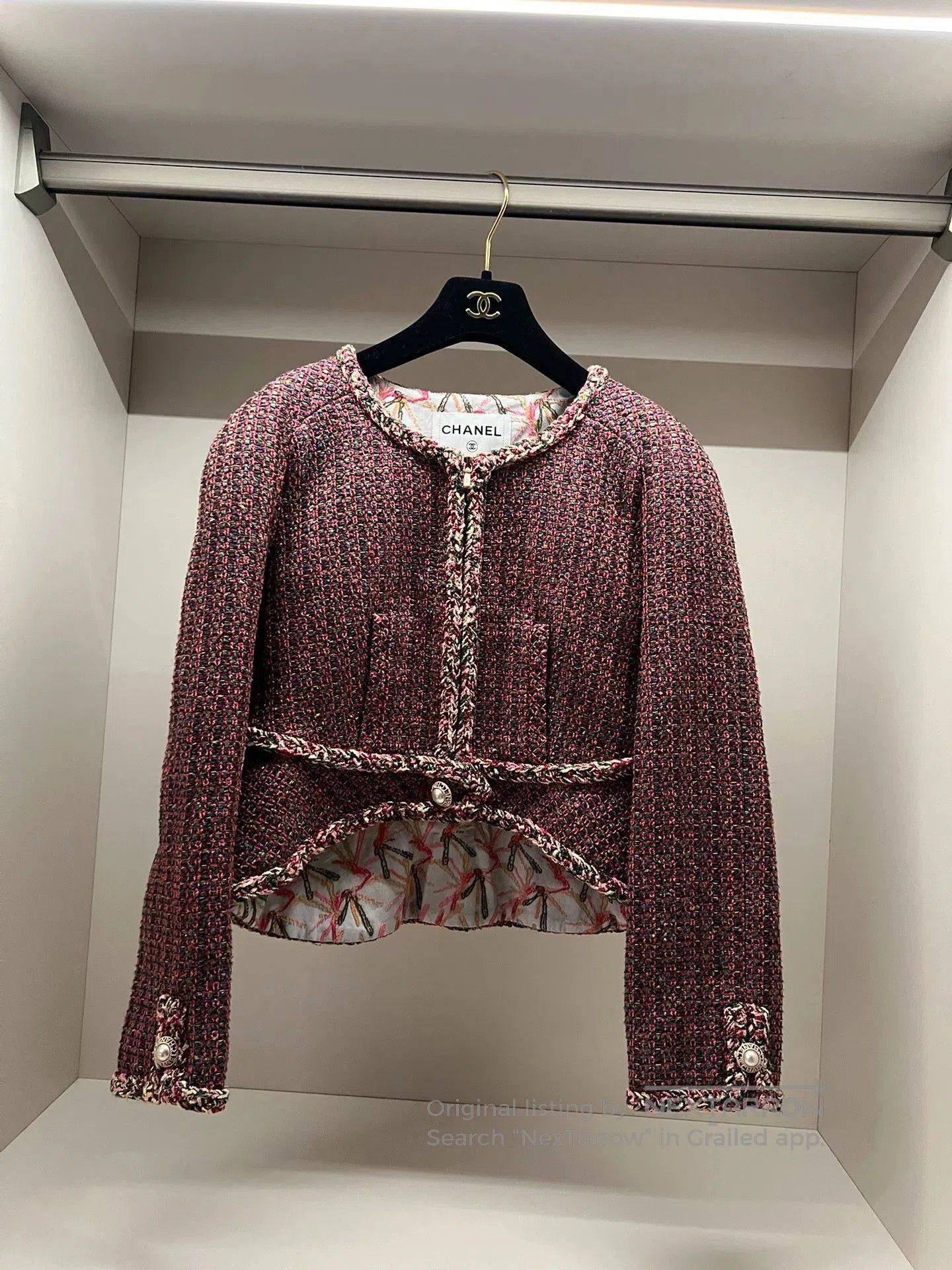 Chanel Chanel 19P Rose Short Jacket 34. Size US XS / EU 42 / 0 - 1 Thumbnail