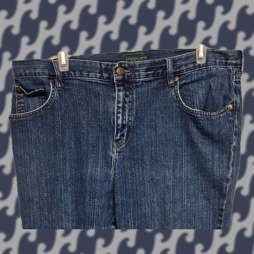 Ralph Lauren VINTAGE Ralph Lauren Jeans Co Women’s 16W Straight Leg Stretch Denim Blue Mid Rise Size 38" / US 16 / IT 52 - 1 Thumbnail