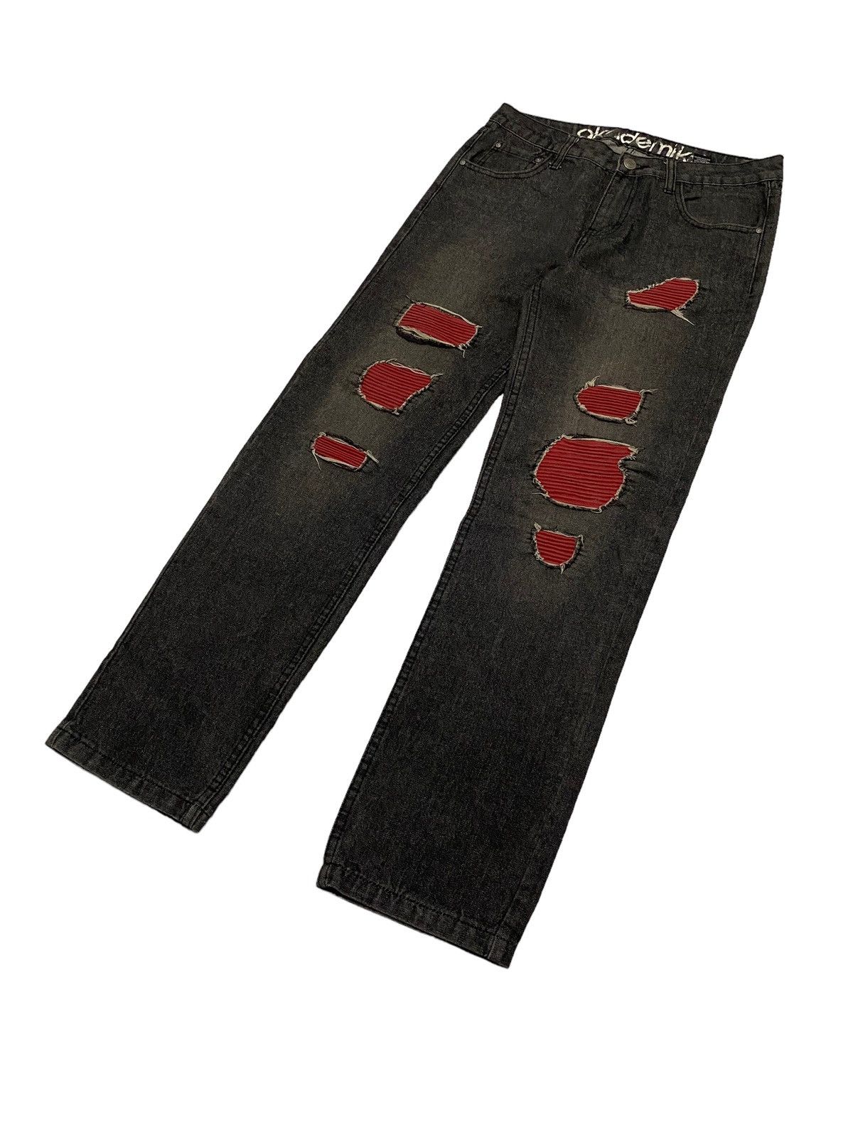 GOSTAR DE FUGA Akademiks Jeans Design Pading Red for Biker Rider Size US 32 / EU 48 - 3 Thumbnail