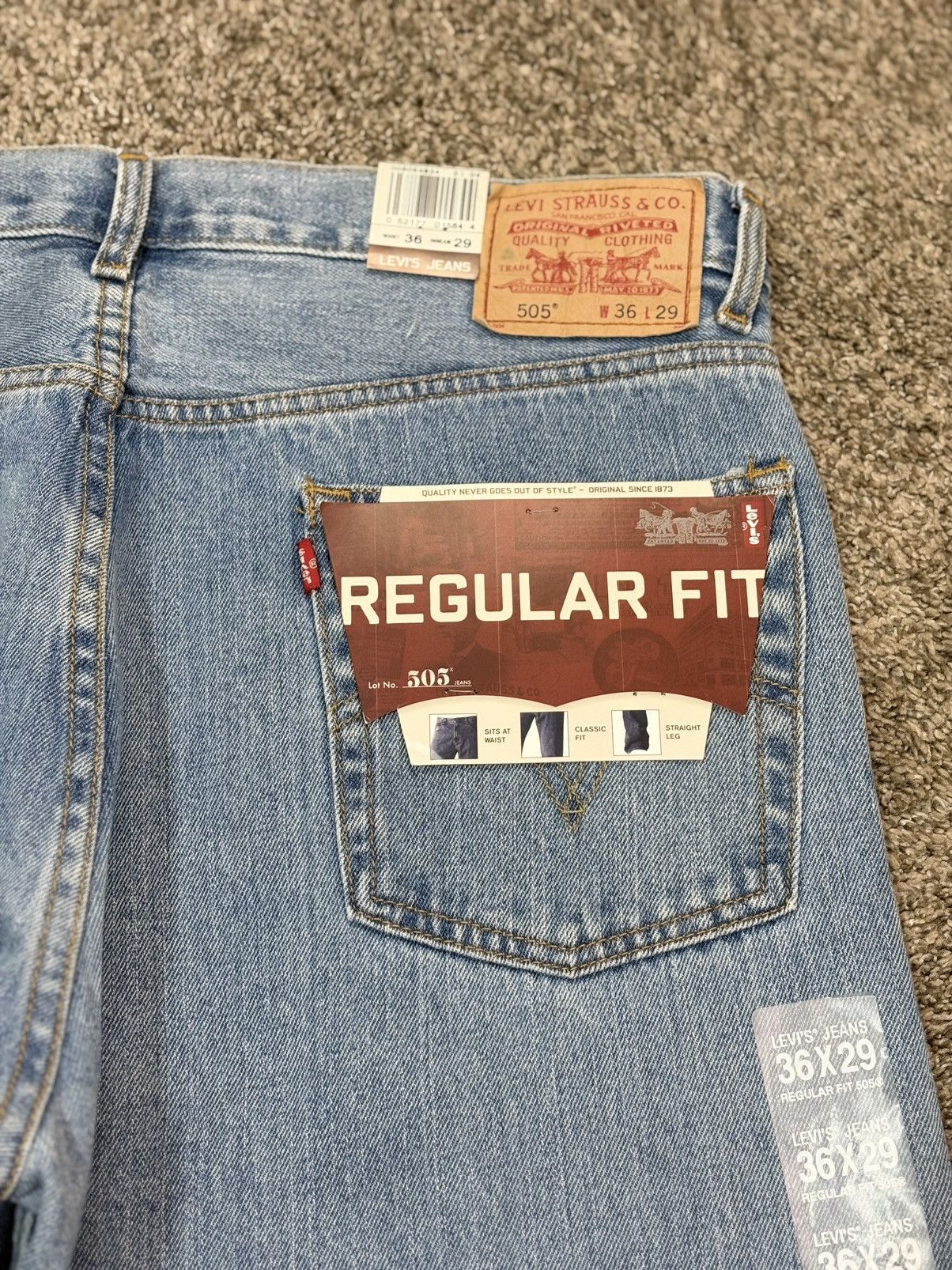 Levi's Vintage Levis 505 Jeans 36x29 Y2K Deadstock Regular Straight Size US 36 / EU 52 - 4 Thumbnail