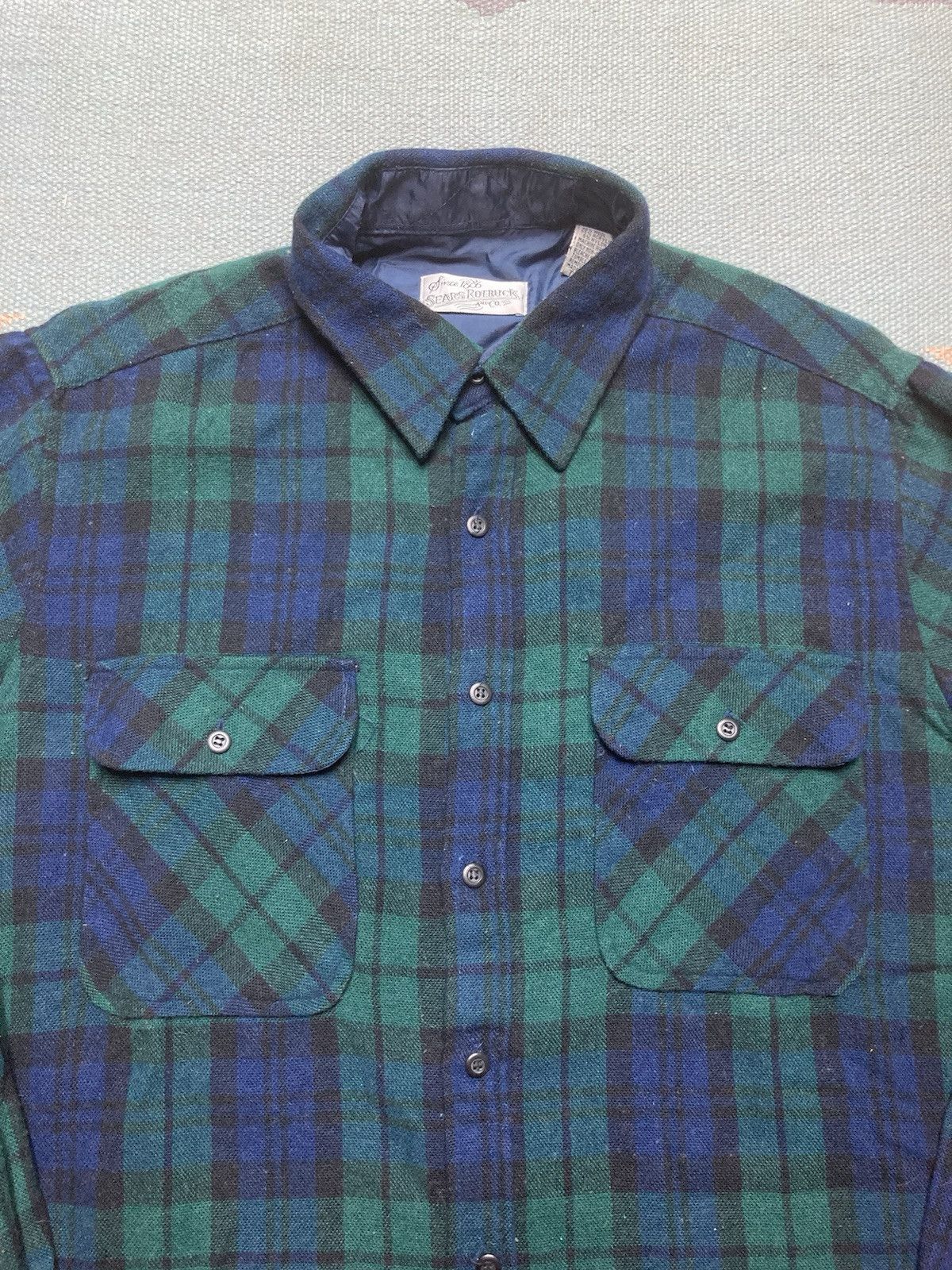 Sears × Vintage sears wool blend board shirt flannel tartan plaid large tall Size US L / EU 52-54 / 3 - 2 Thumbnail