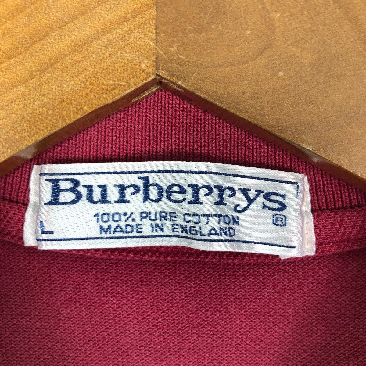 Burberry Vintage BURBERRYS Polos Embroidered Logo Made In England Size US L / EU 52-54 / 3 - 5 Thumbnail