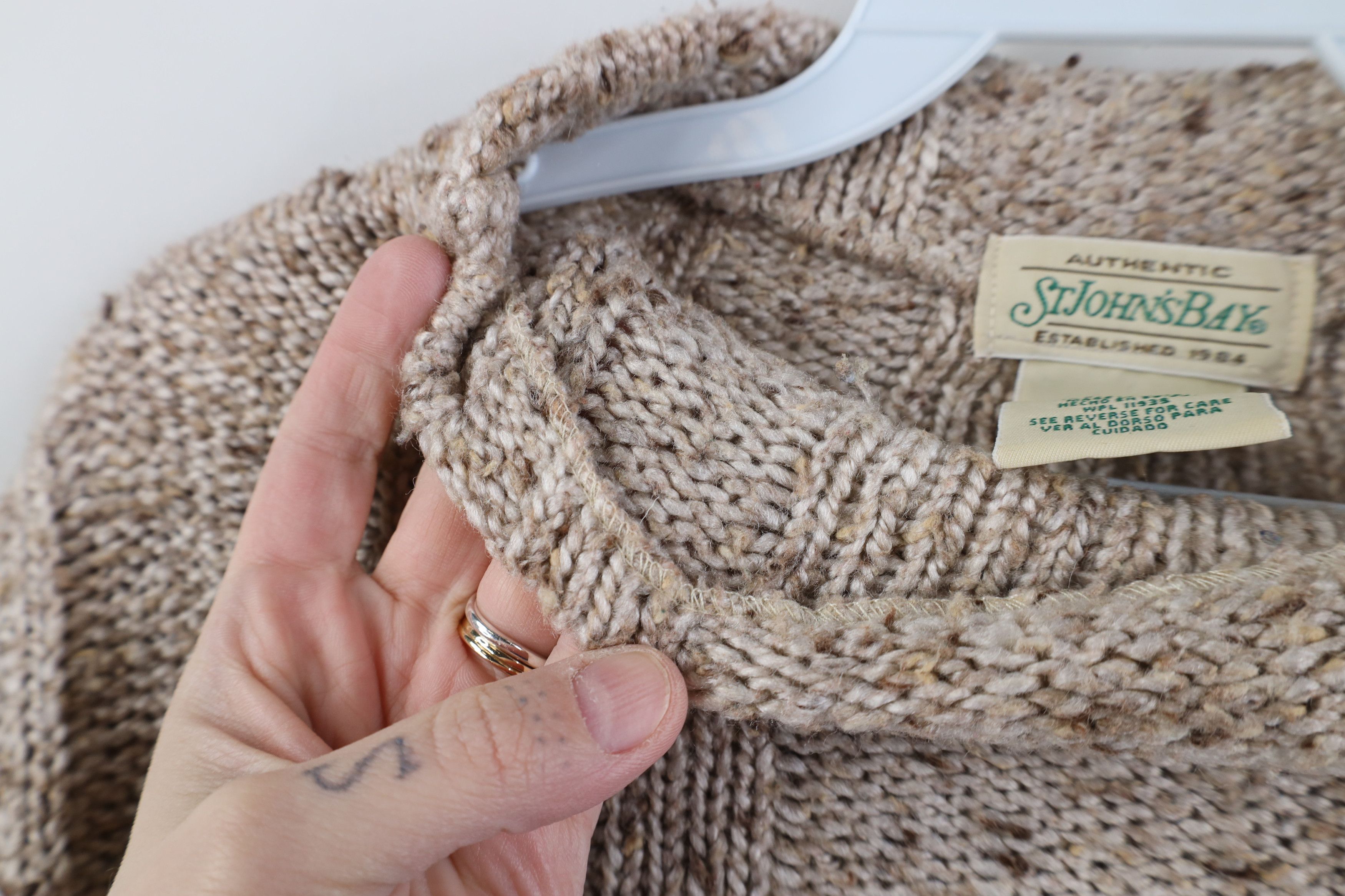 Vintage Vintage 90s Earth Tone Fleck Ribbed Mock Neck Sweater USA Size XL / US 12-14 / IT 48-50 - 5 Thumbnail