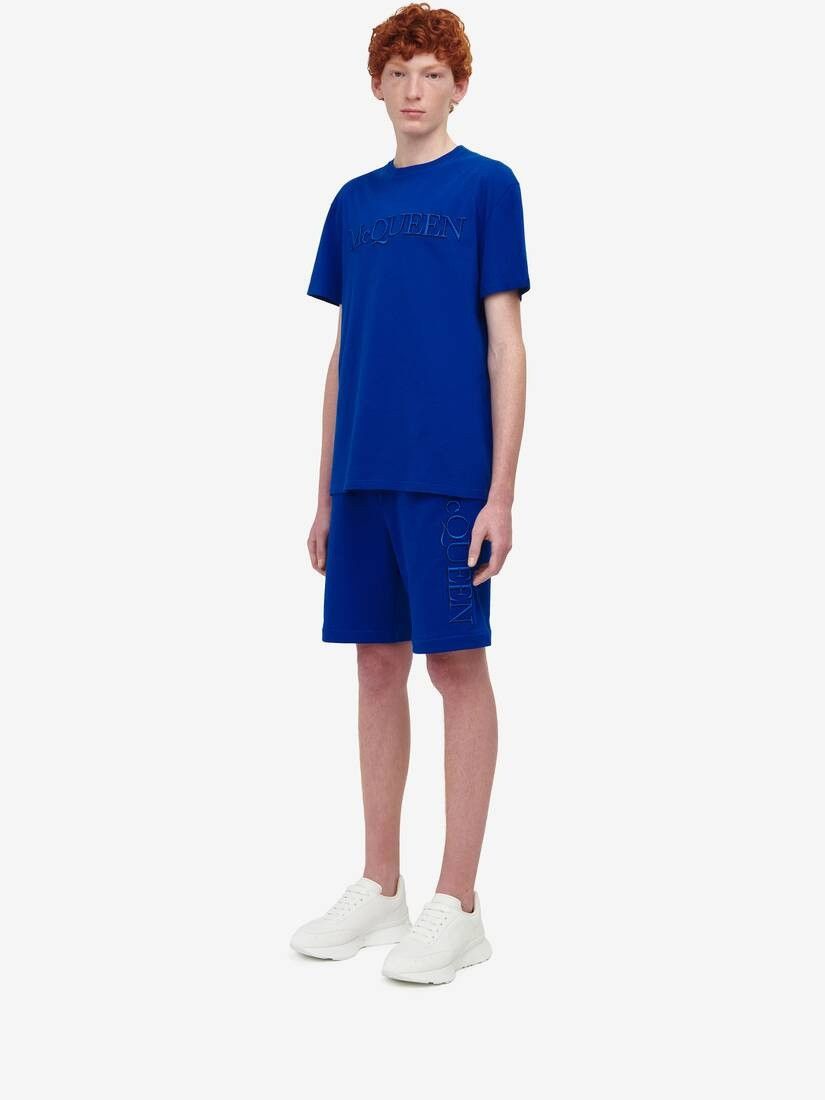 Alexander McQueen o1w1db10725 Logo Embroidery Shorts in Galactic Blue Size US 32 / EU 48 - 5 Thumbnail