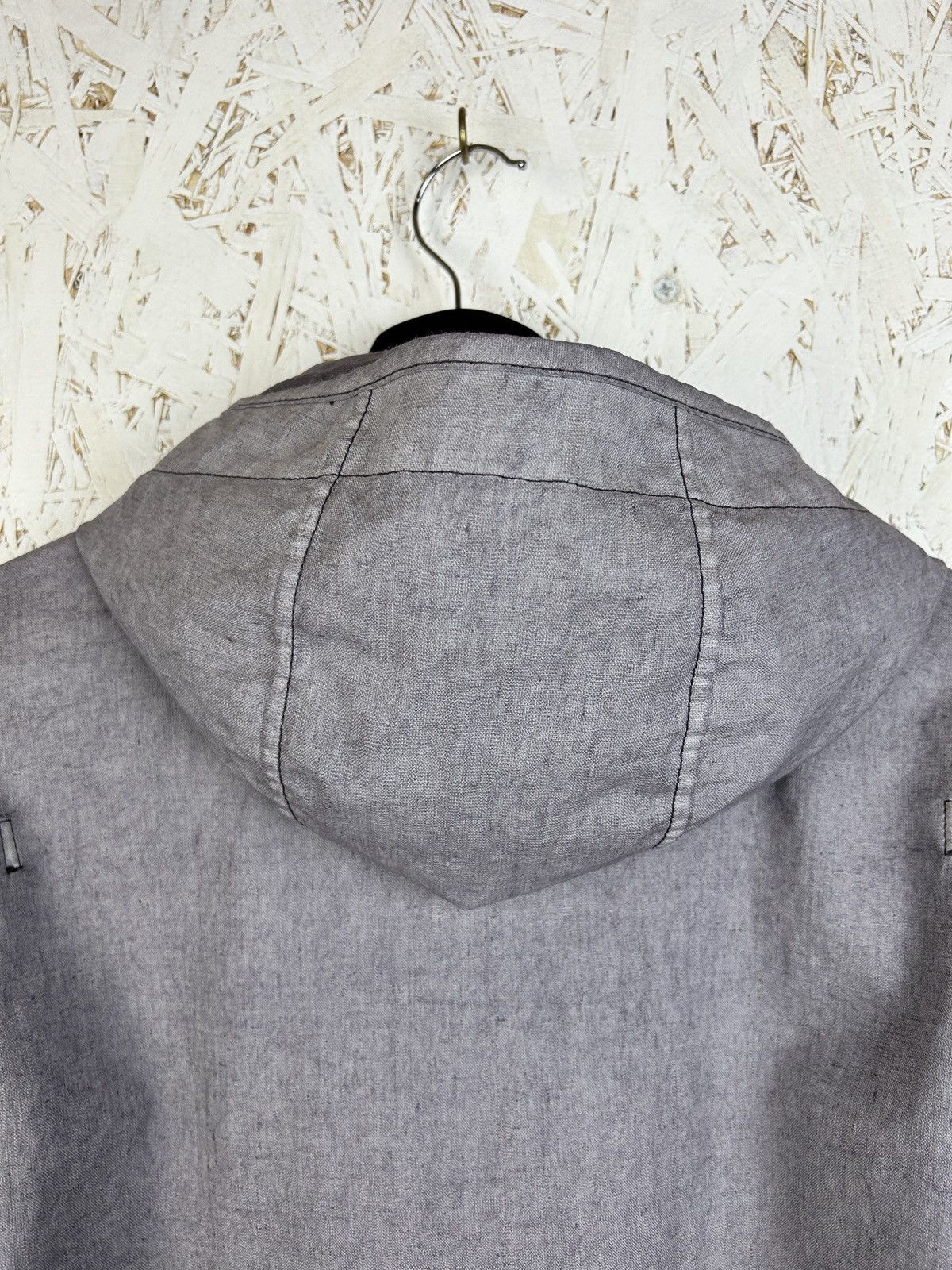 Stone Island Stone Island Lino Resinato-TC Hooded Jacket Grey Size L Size US L / EU 52-54 / 3 - 10 Thumbnail