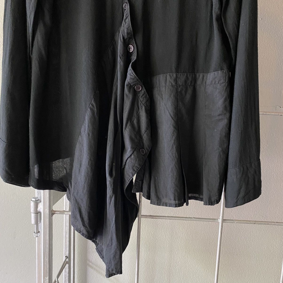 Designer × Japanese Brand SEDMIKRASKY Black Draped Asymmetric Blouse Size L / US 10 / IT 46 - 3 Thumbnail