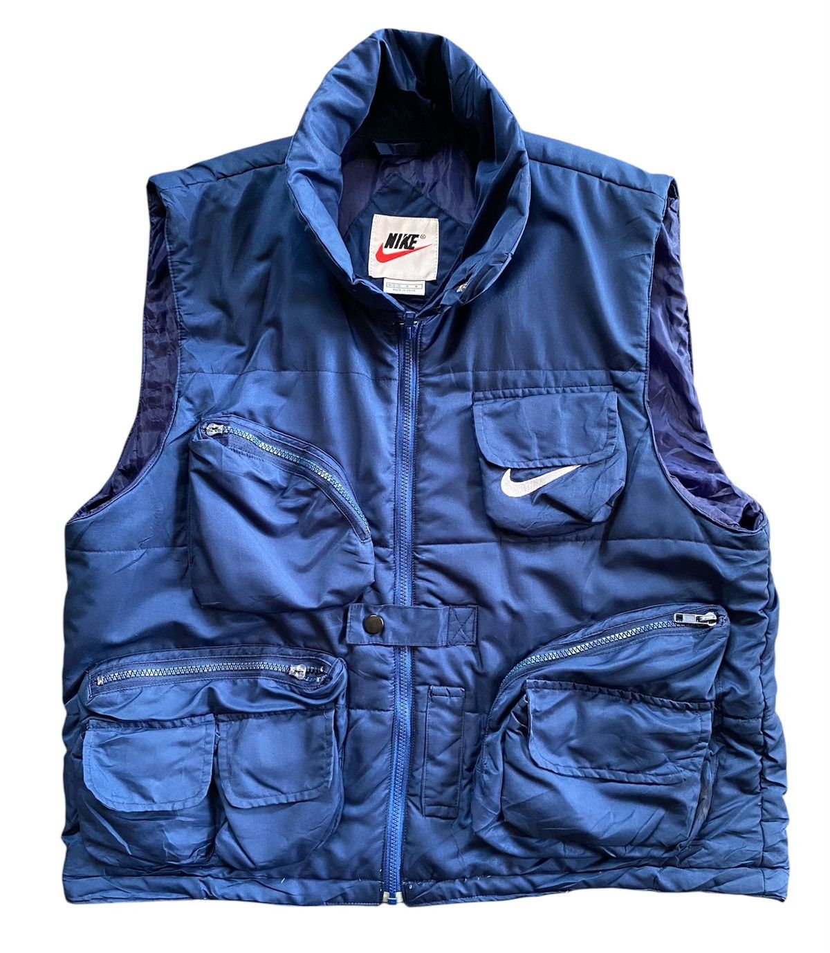 Nike × Vintage Vintage 00’s Nike Puffer Vest Utilities Blue Size US M / EU 48-50 / 2 - 2 Thumbnail