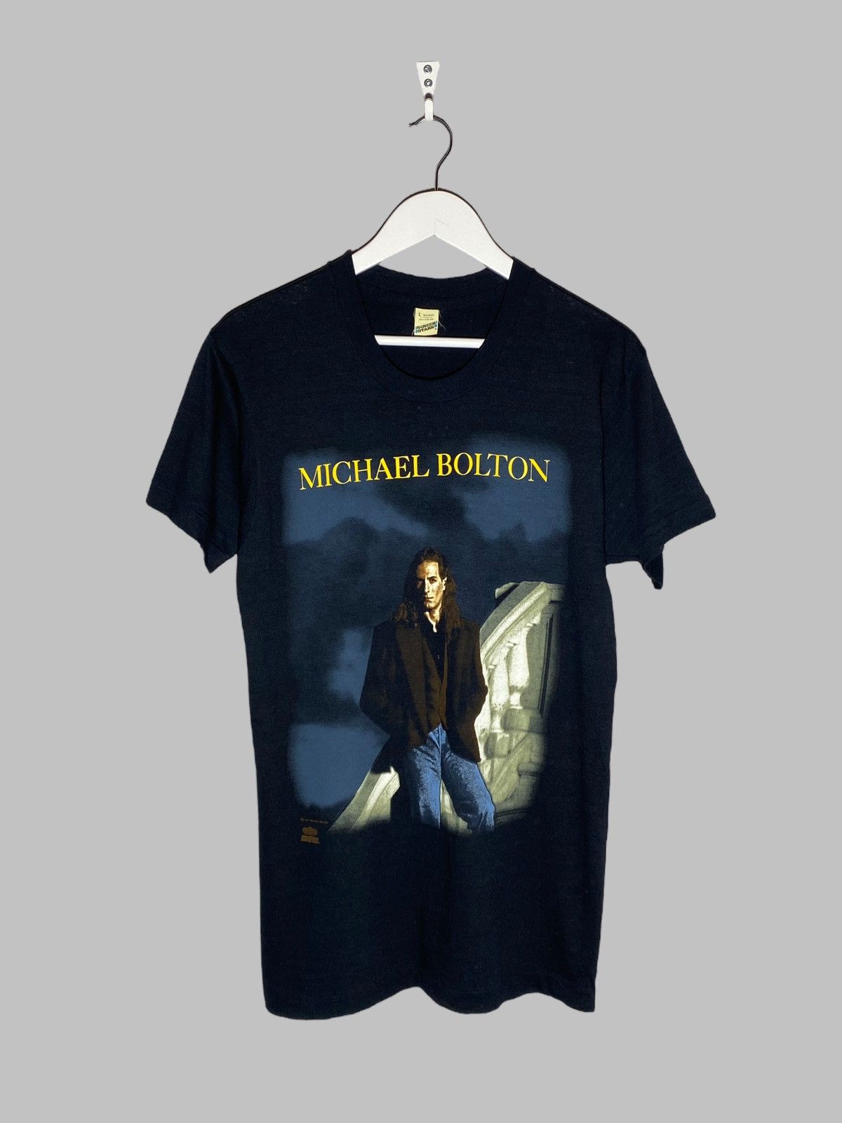 Band Tees 🔥 90S MICHAEL BOLTON TOUR TEE SCREEN STARS SINGLE STITCH Size US L / EU 52-54 / 3 - 1 Thumbnail