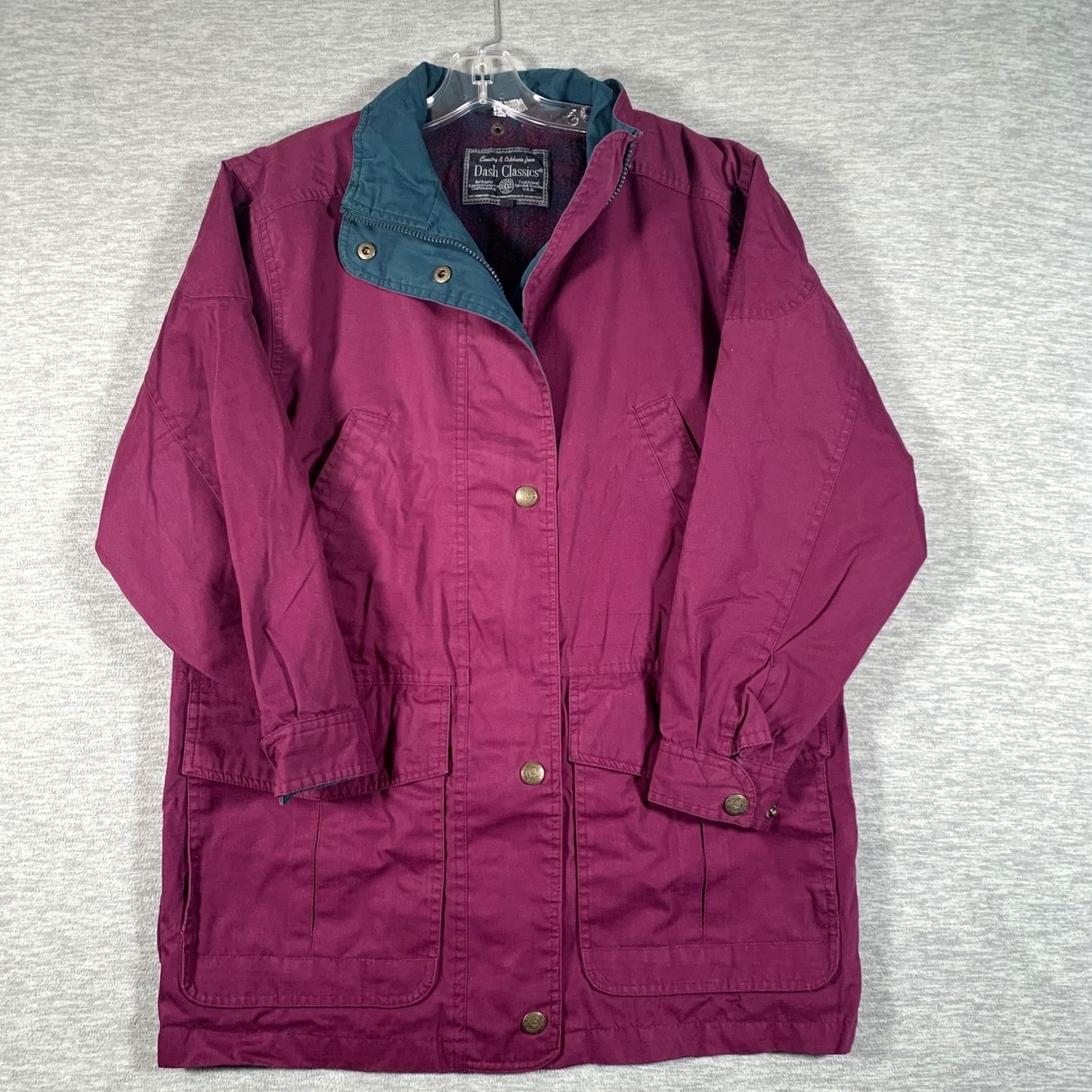 Vintage VINTAGE Dash Classics Coat Womens Small Purple Parka Snap Pockets Outdoor 90s Size S / US 4 / IT 40 - 2 Thumbnail