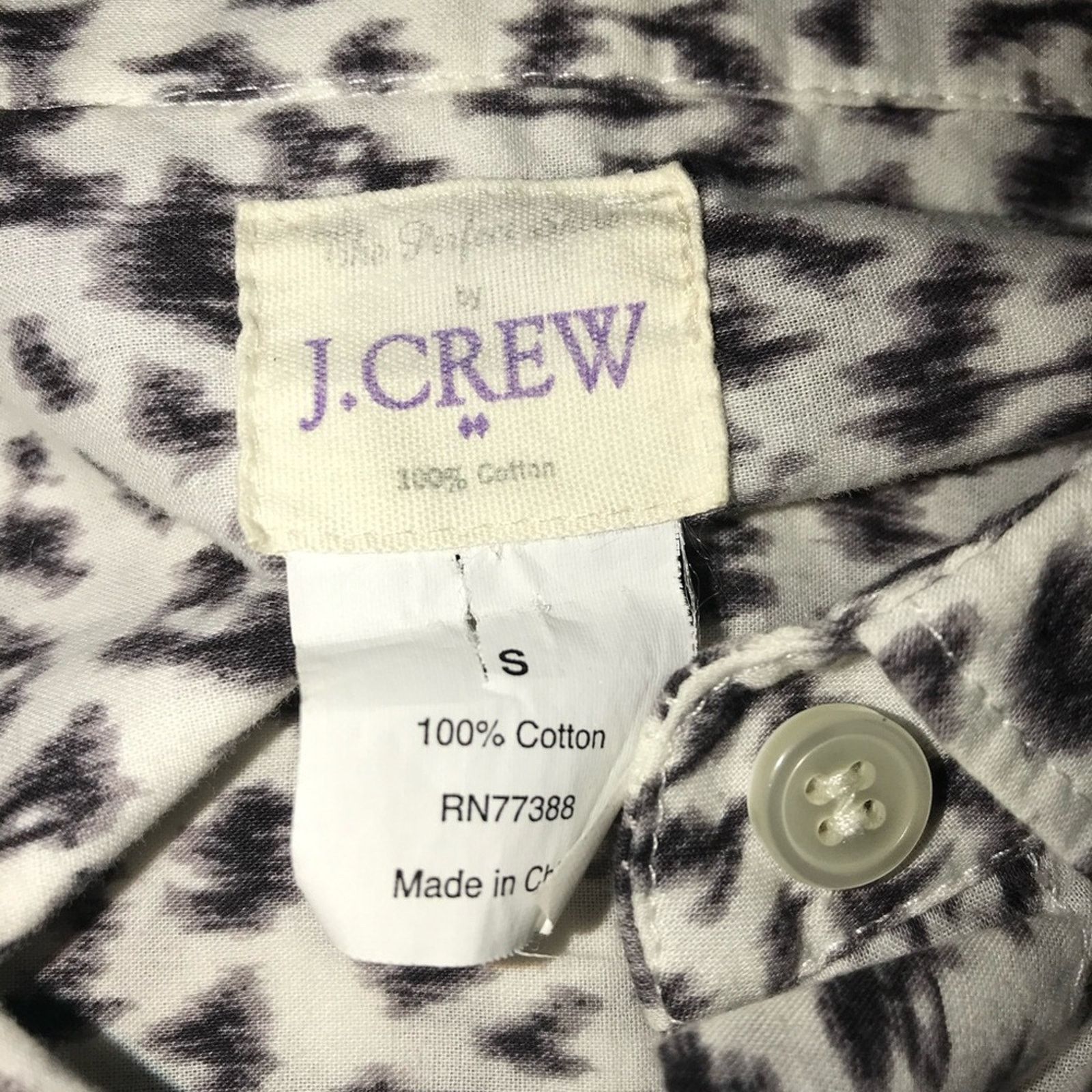 J.Crew J. Crew Black White Gray Animal Print Button Down Top Small Size S / US 4 / IT 40 - 3 Thumbnail
