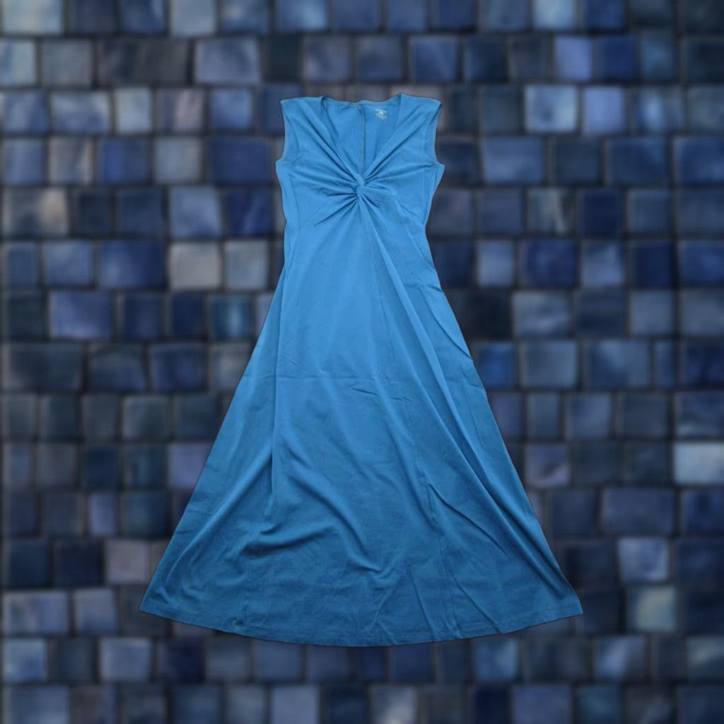 Patagonia Patagonia Dress Women's Long A-Line Sleeveless Blue Nylon Spandex Beach Stretch V-Neck S Twist Front Casual Beachwear Size S / US 4 / IT 40 - 1 Thumbnail