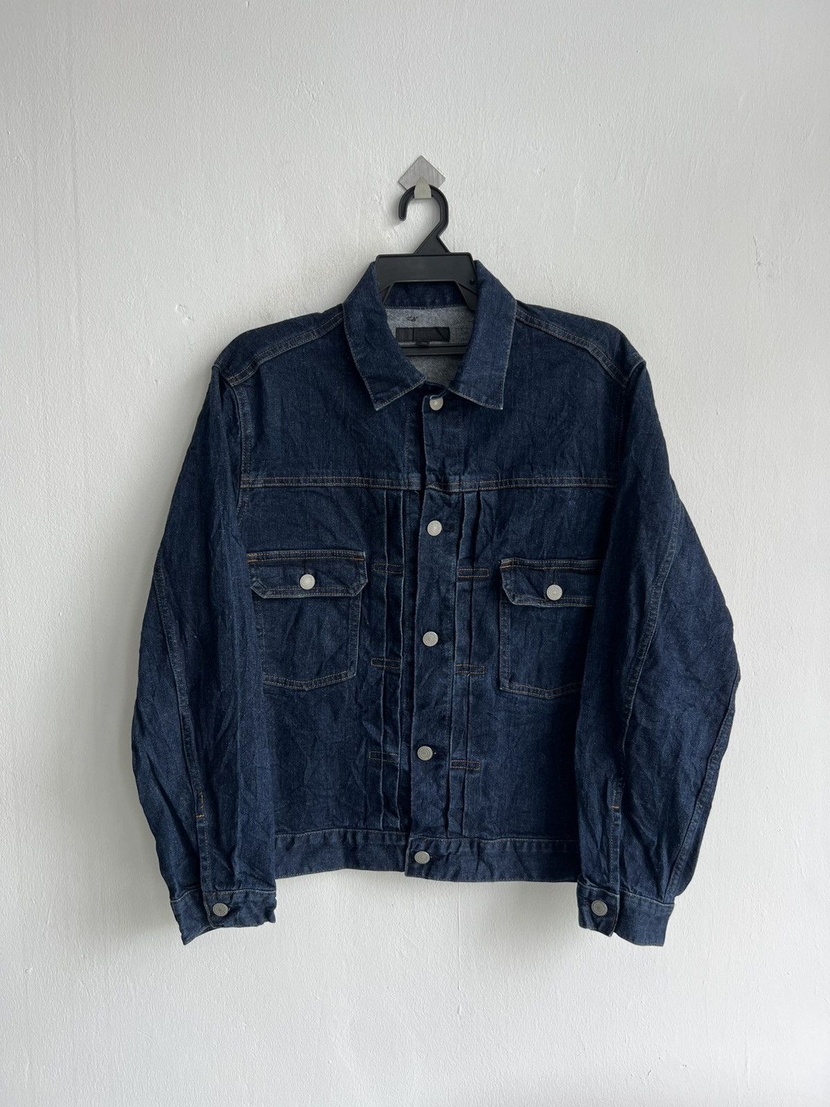 Kaihara Denim 2nd Style Double Pocket Pleated Indigo Blue Denim Jacket UT Size US L / EU 52-54 / 3 - 2 Thumbnail