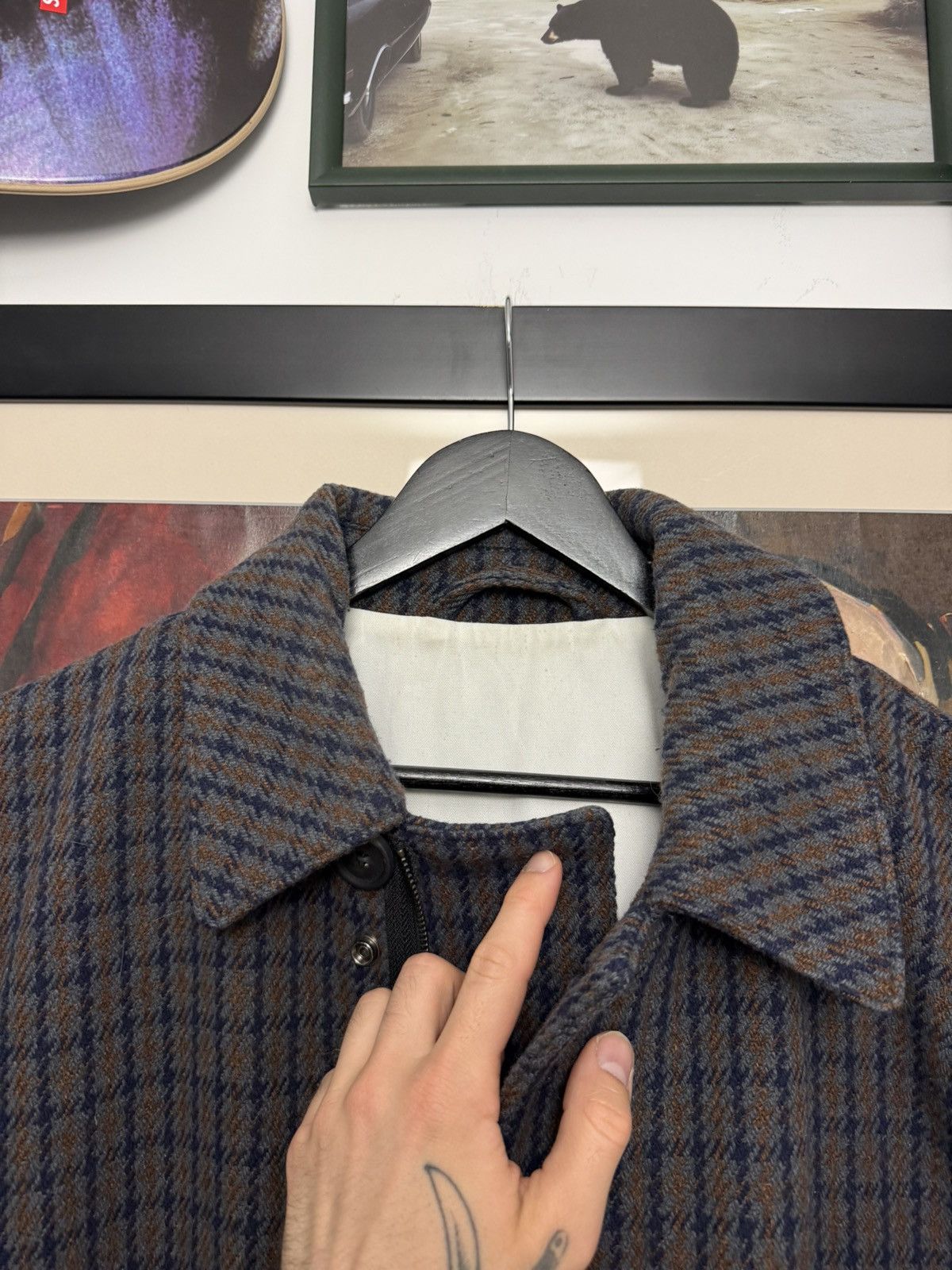 Acne Studios Acne Studios PAW17 Marc Check Heavy Wool Coat Jacket Rare Size US M / EU 48-50 / 2 - 5 Thumbnail