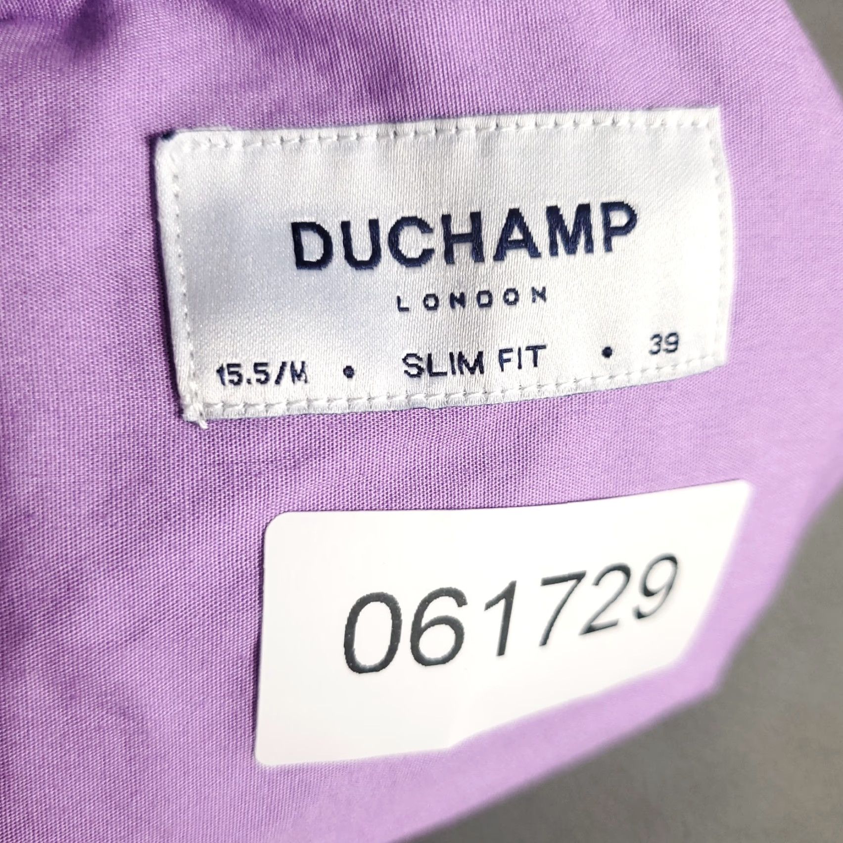Vintage Duchamp Dress Shirt Mens 15.5 Medium Slim Fit Long Sleeve Purple Button Up Size 40R - 7 Thumbnail