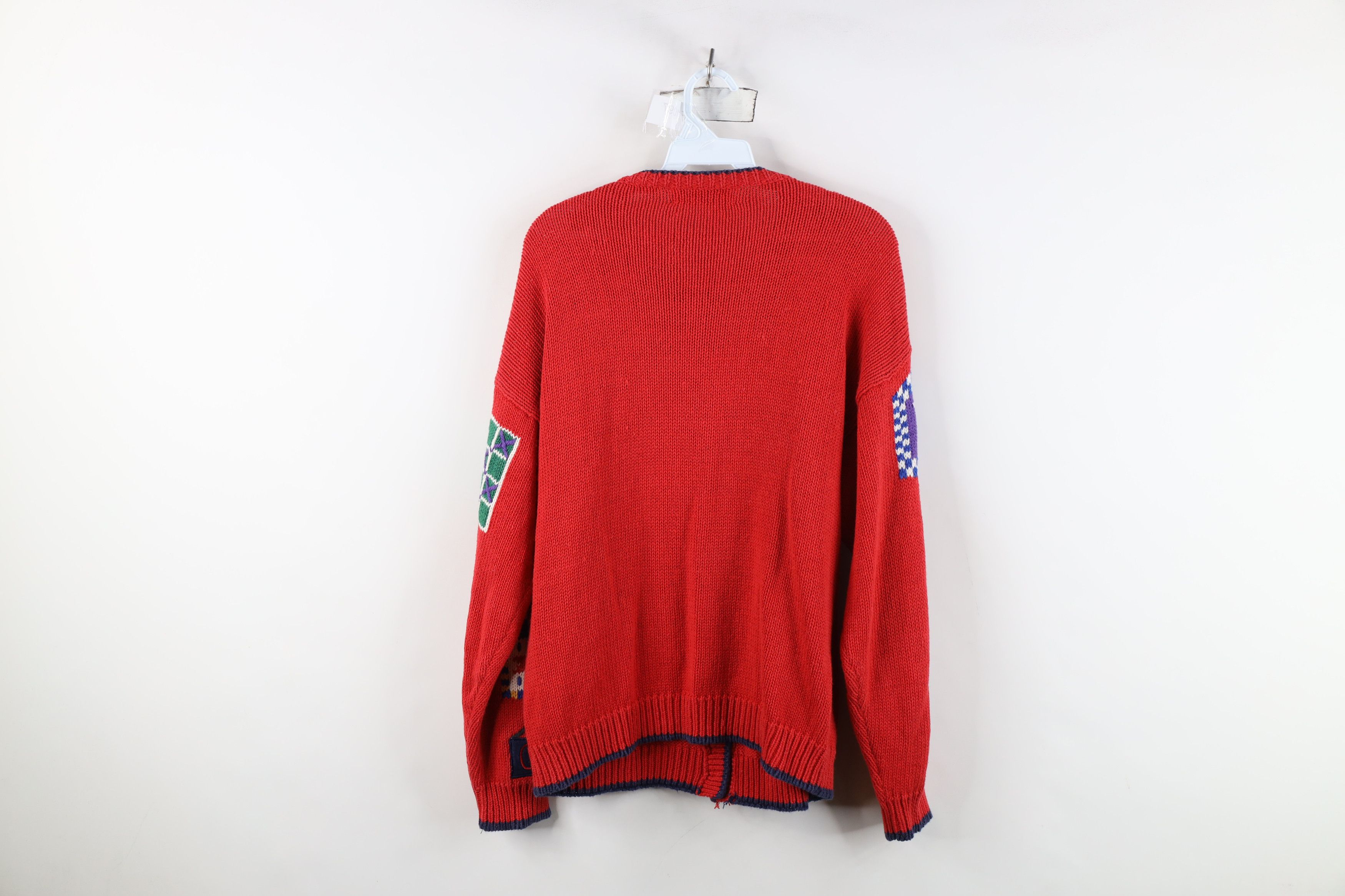 Vintage Vintage 90s Design Options Quilt Knit Cardigan Sweater Size L / US 10 / IT 46 - 13 Thumbnail