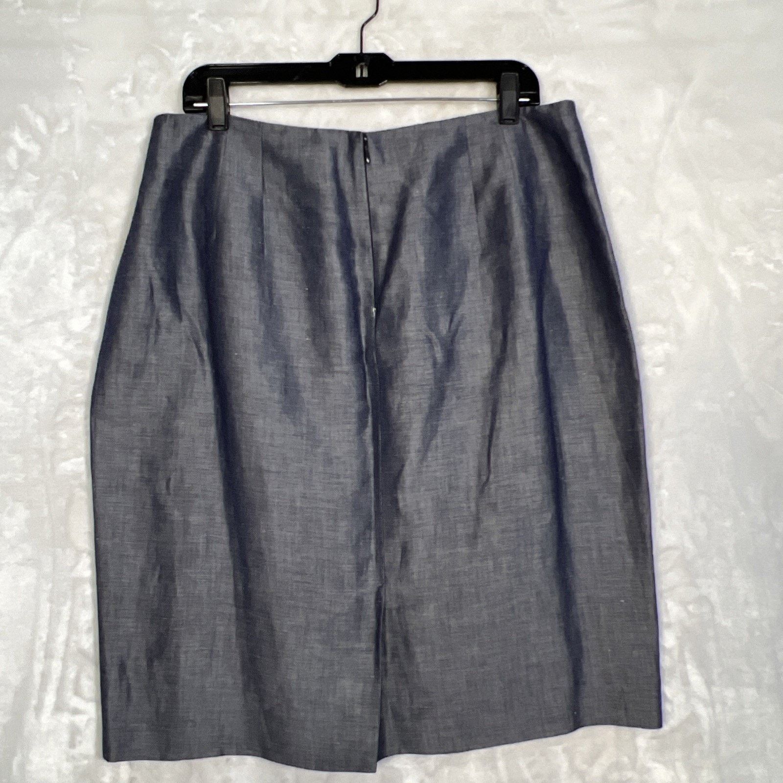 Ellen Tracy Linda Allard Ellen Tracy Blue Shiny Back Zip ￼Linen Blend Pe Size 38" / US 16 / IT 52 - 7 Thumbnail