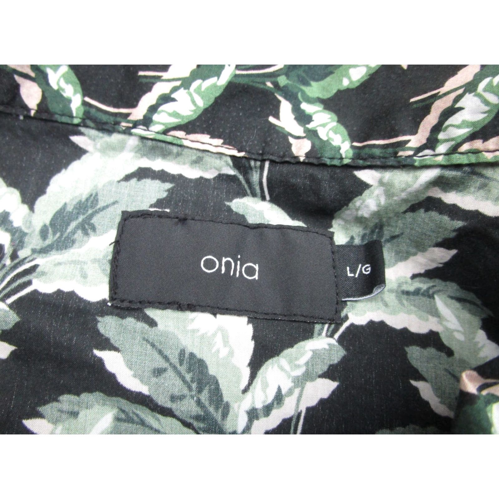 Onia Onia Shirt Men Large Black Green Leaf Print Short Sleeve Cotton Tropical Floral Button-Up Summer Resort Size US L / EU 52-54 / 3 - 4 Thumbnail