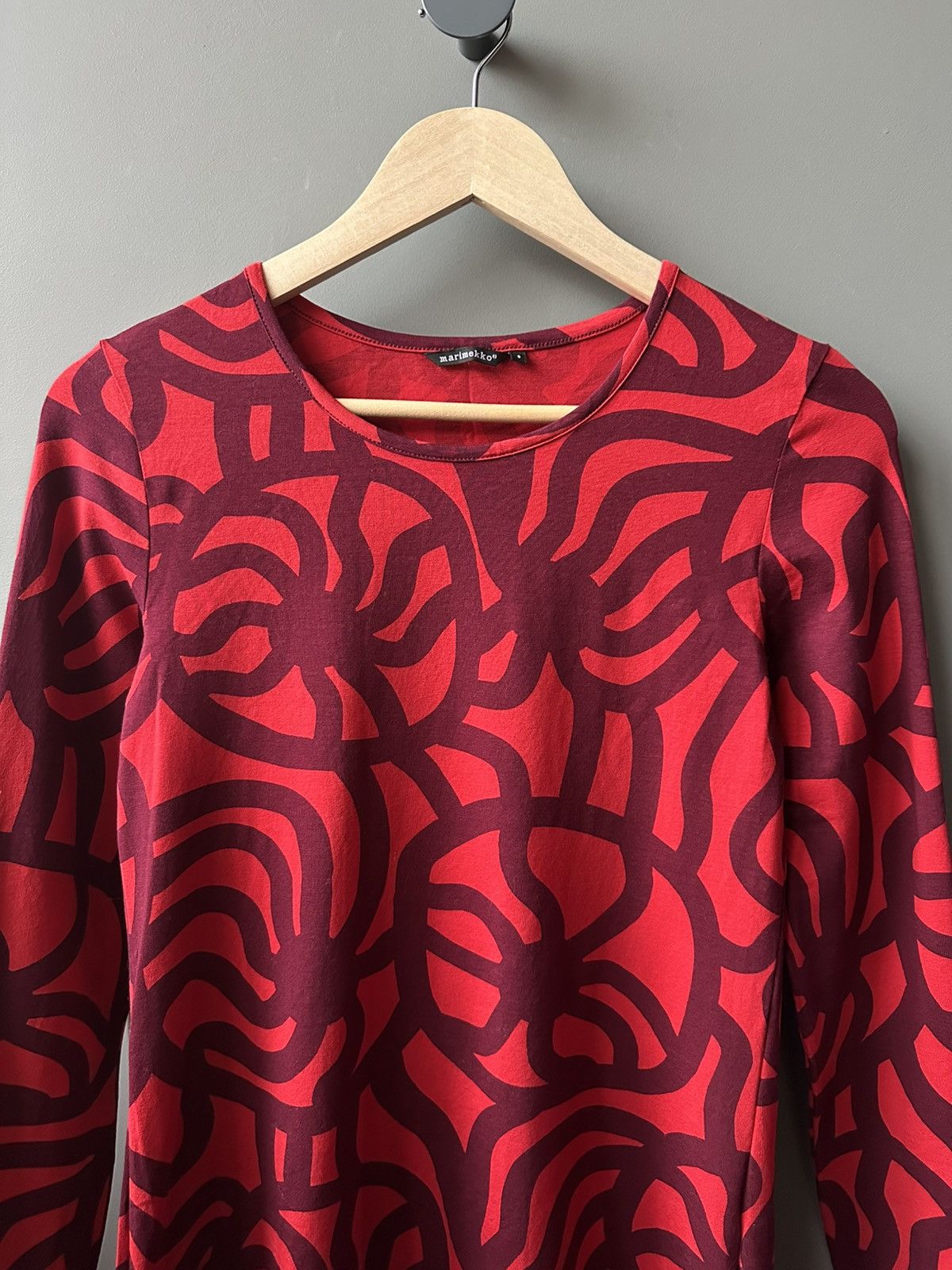 Marimekko Marimekko Red Abstract Print Long Sleeve Top Size S Size S / US 4 / IT 40 - 2 Thumbnail