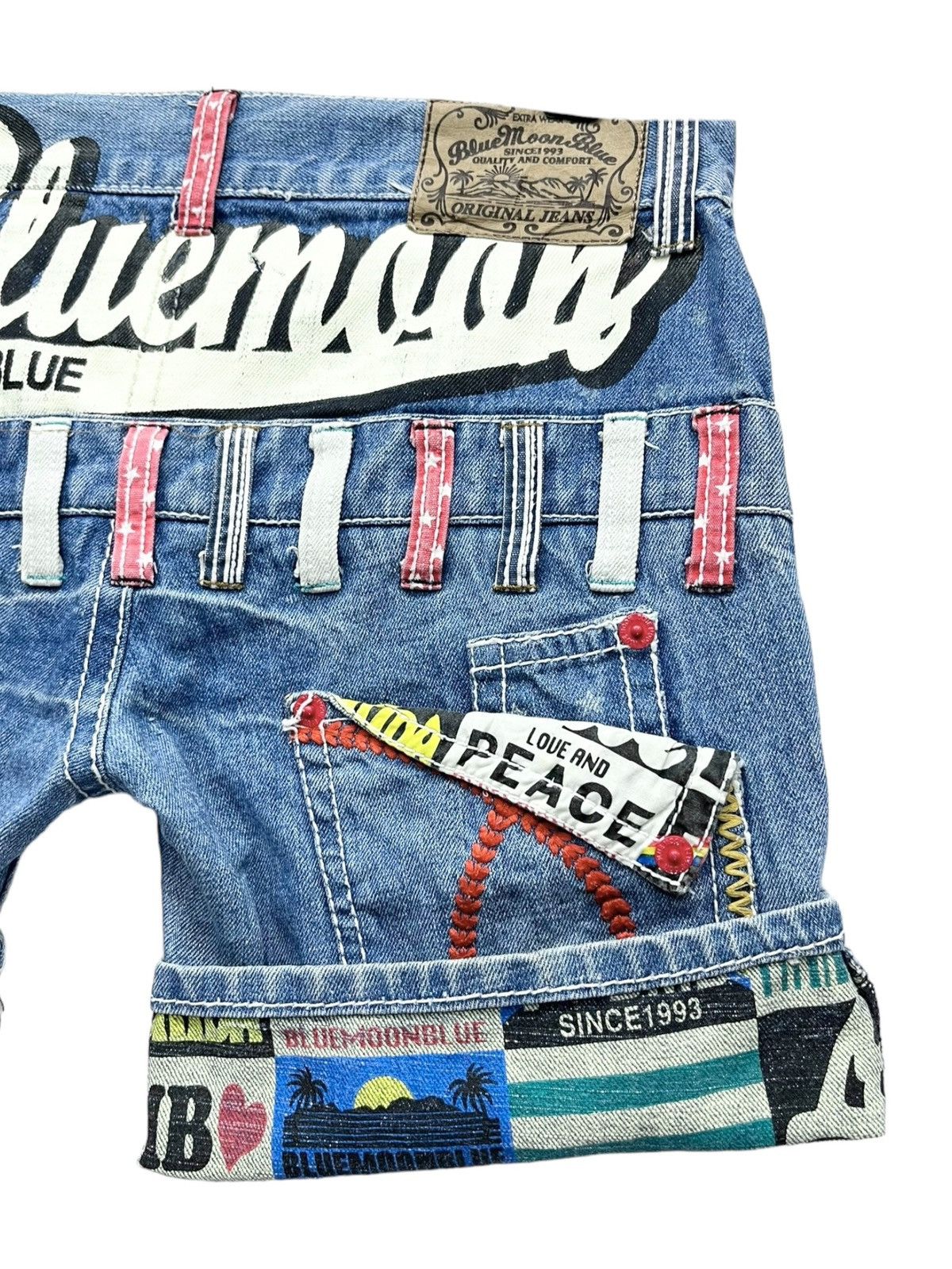 Moon Boot BLUEMOONBLUE Art Big Print Back Slanted Double Waist Summer Size 30" / US 8 / IT 44 - 10 Thumbnail