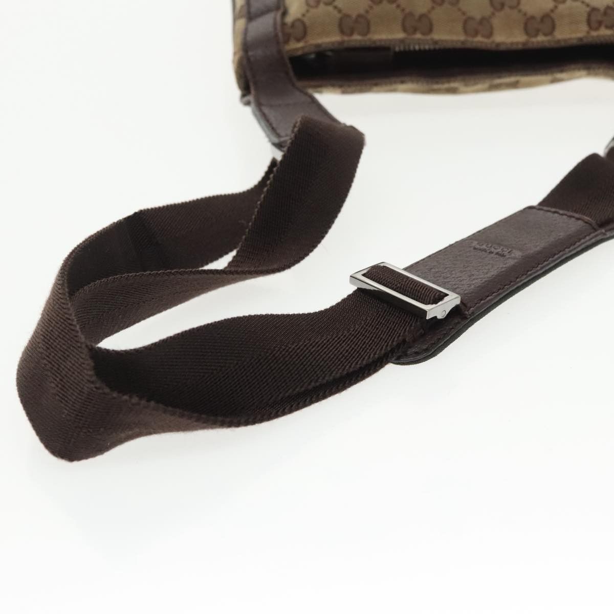 Gucci GUCCI GG Canvas Shoulder Bag Beige Dark Brown Silver Size ONE SIZE - 7 Thumbnail