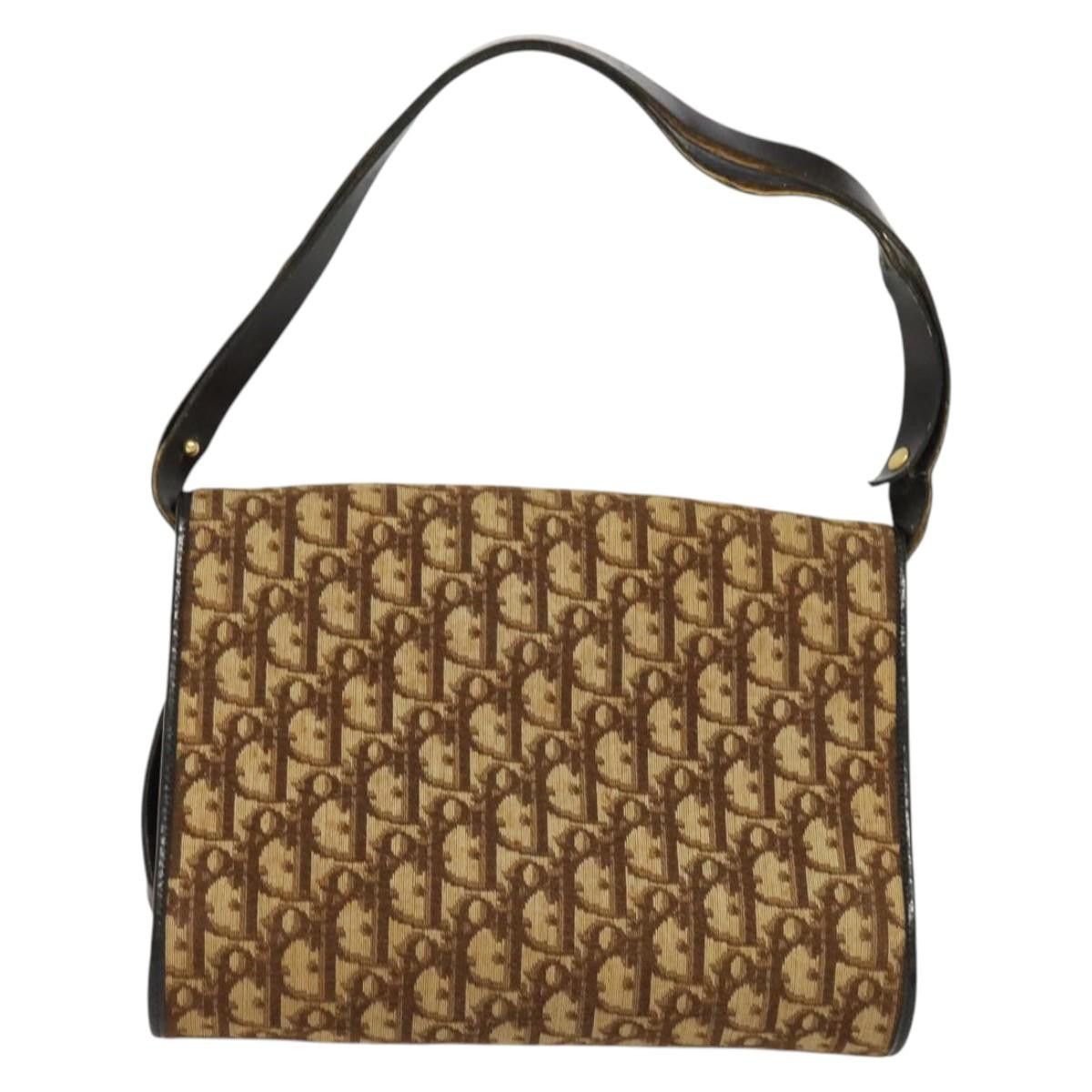 Dior DIOR Trotter Canvas Shoulder Bag Brown Gold Size ONE SIZE - 3 Thumbnail