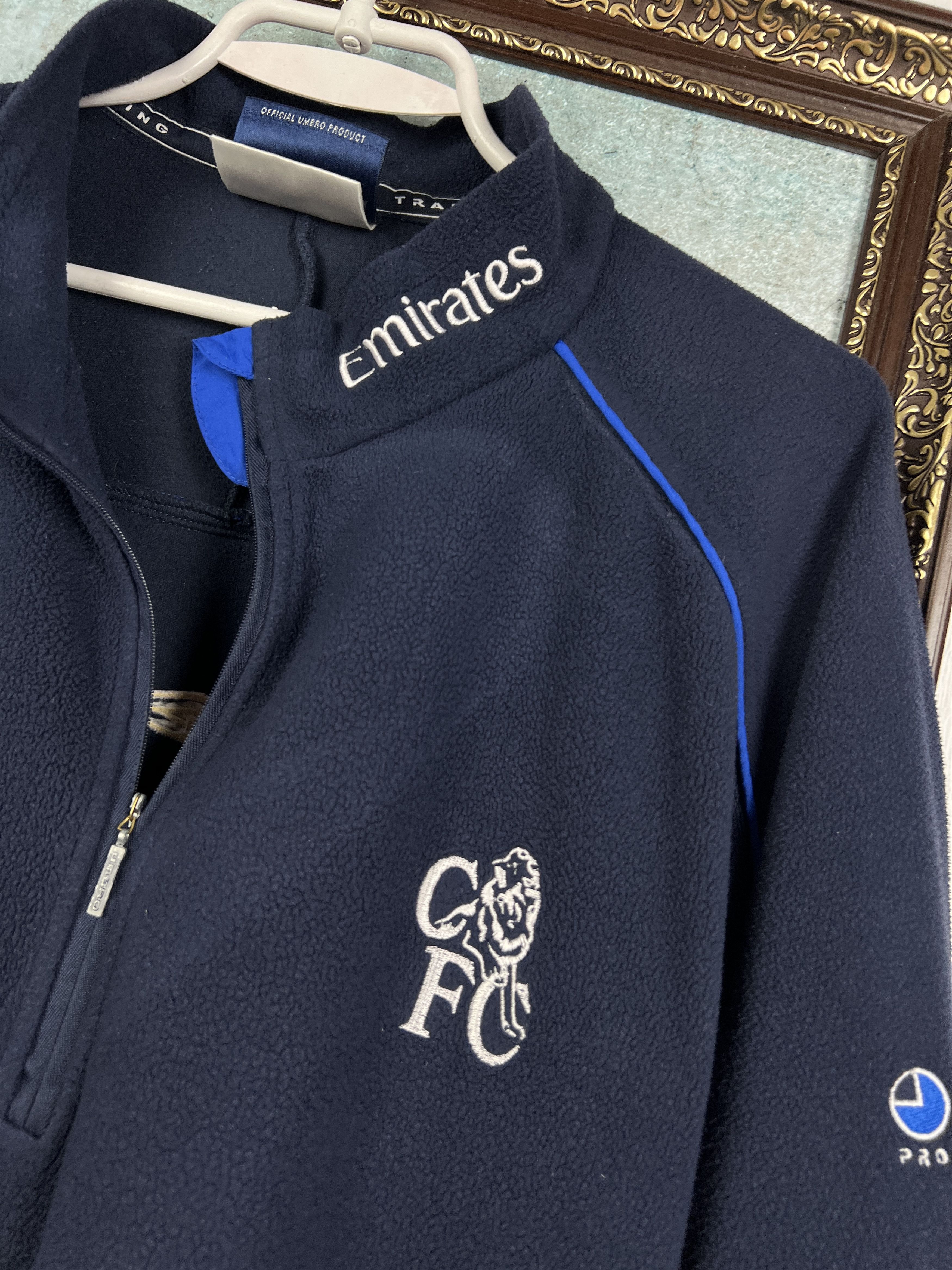 Umbro Vintage Chelsea Football Fleece Jacket Soccer Track Top Size US XXL / EU 58 / 5 - 2 Thumbnail