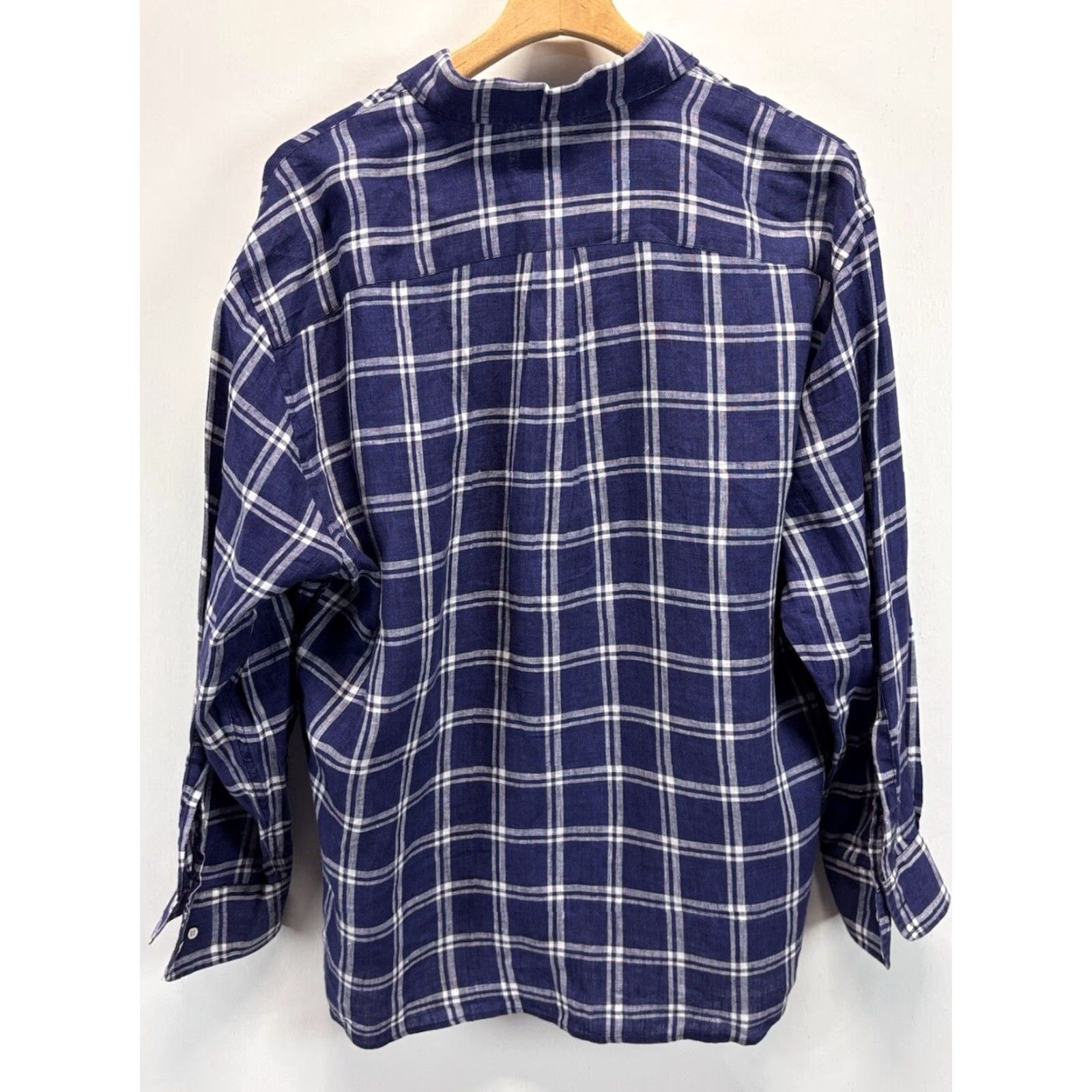 Peter Millar Peter Millar Linen Button Up Shirt XL Mens Blue White Check Summer Size US XL / EU 56 / 4 - 3 Thumbnail