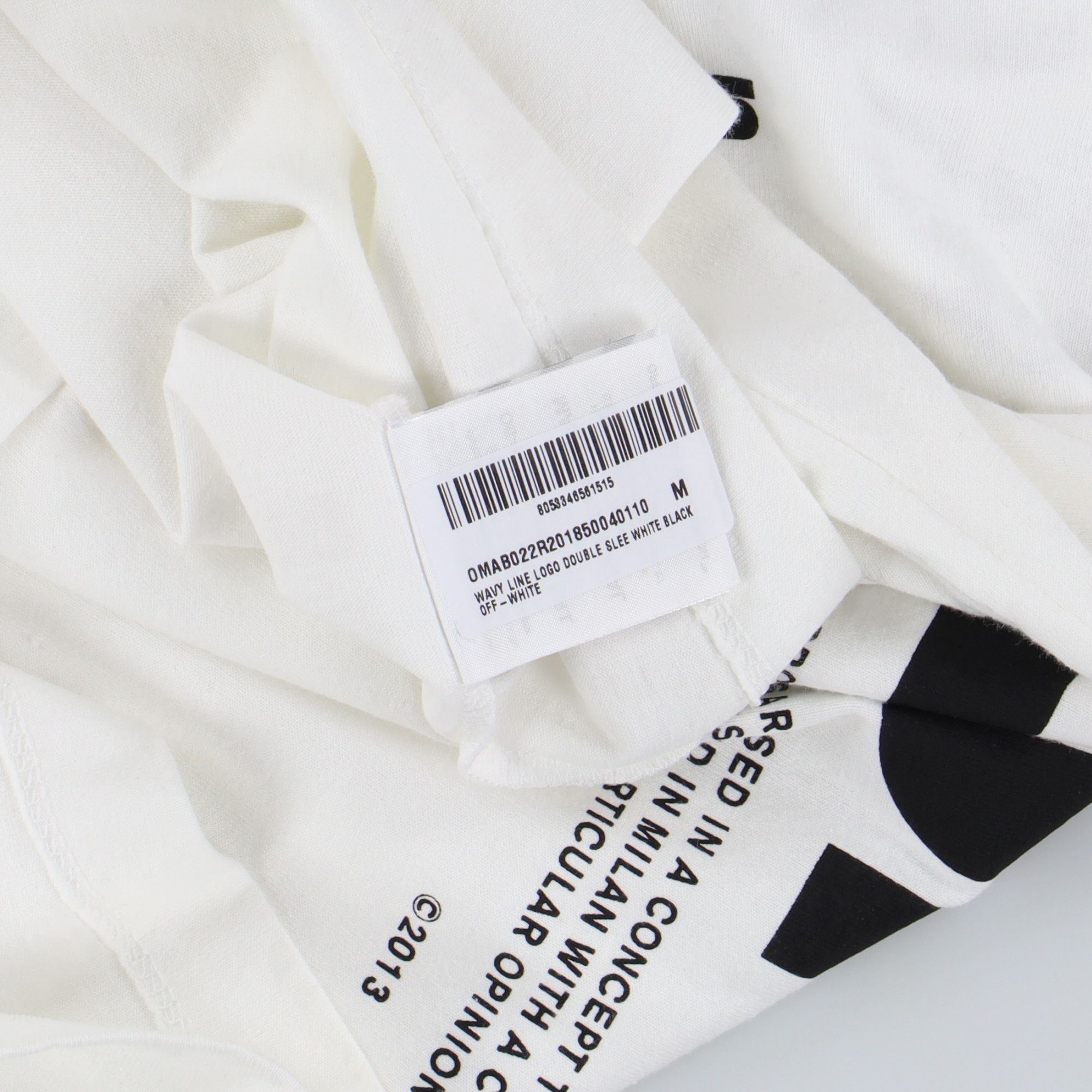 Off-White White Wavy Line Logo Oversized Double Layer T-Shirt Size US M / EU 48-50 / 2 - 8 Thumbnail