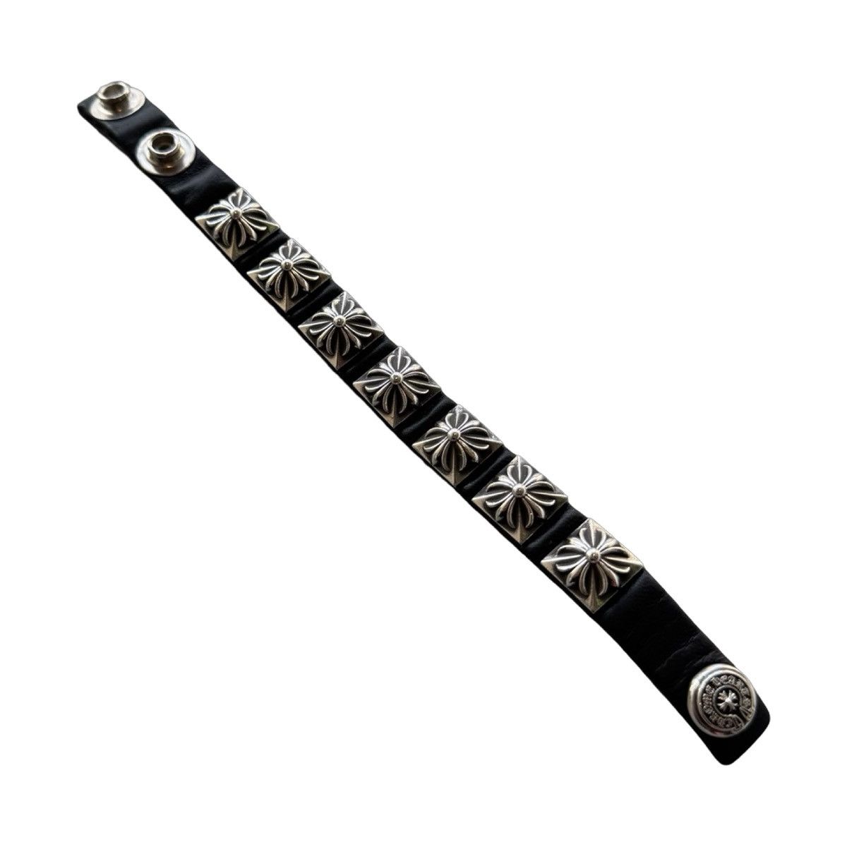 Chrome Hearts Chrome Hearts silver plus leather bracelet Size ONE SIZE - 3 Thumbnail