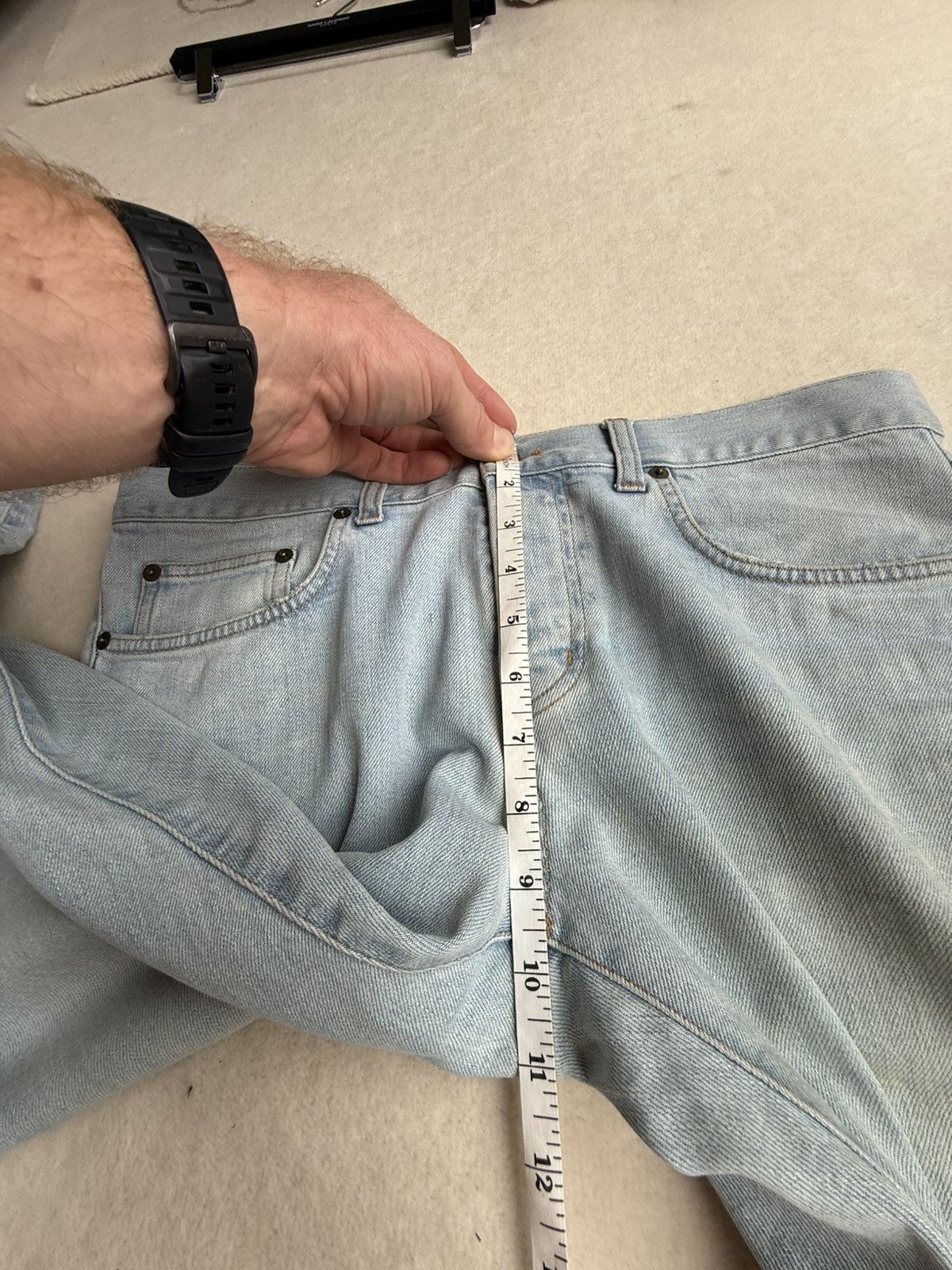Saint Laurent Paris SS14 Saint Laurent light wash denim jeans Hedi Slimane 31 Size US 31 - 7 Thumbnail