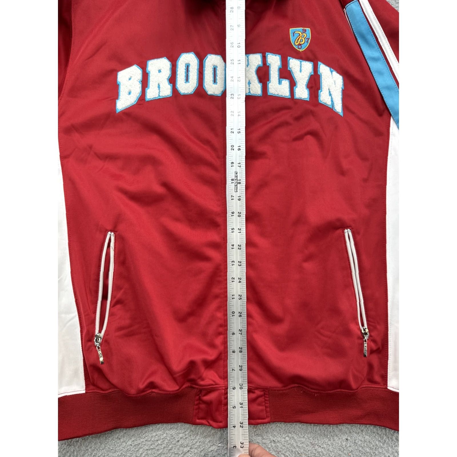 Express VINTAGE Brooklyn Xpress Mens Track Jacket Full Zip Embroidered XL Red Size US XL / EU 56 / 4 - 6 Thumbnail