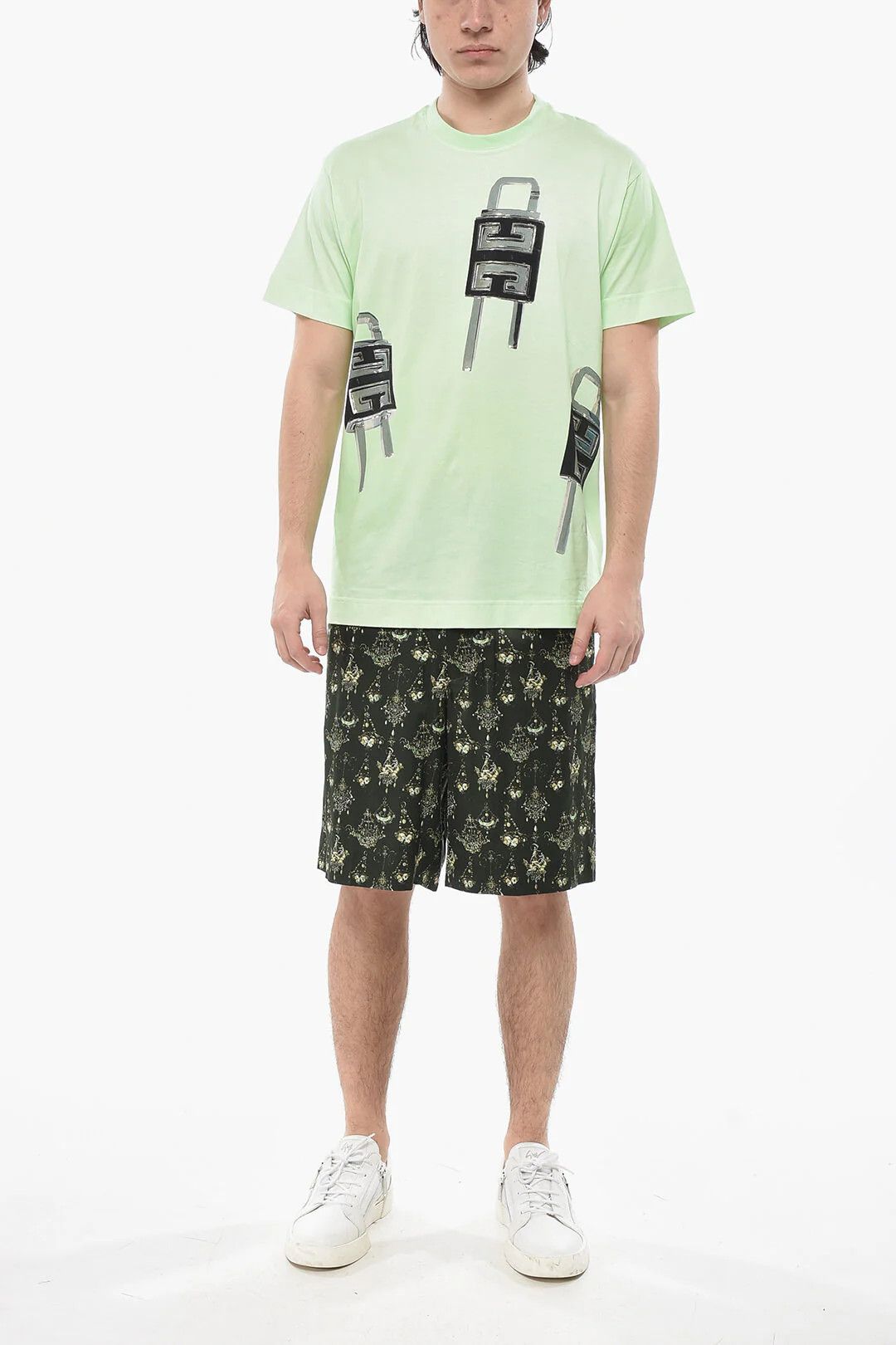 Givenchy og1mm0326 Cotton Crewneck T-Shirt in Green Size US XS / EU 42 / 0 - 4 Thumbnail