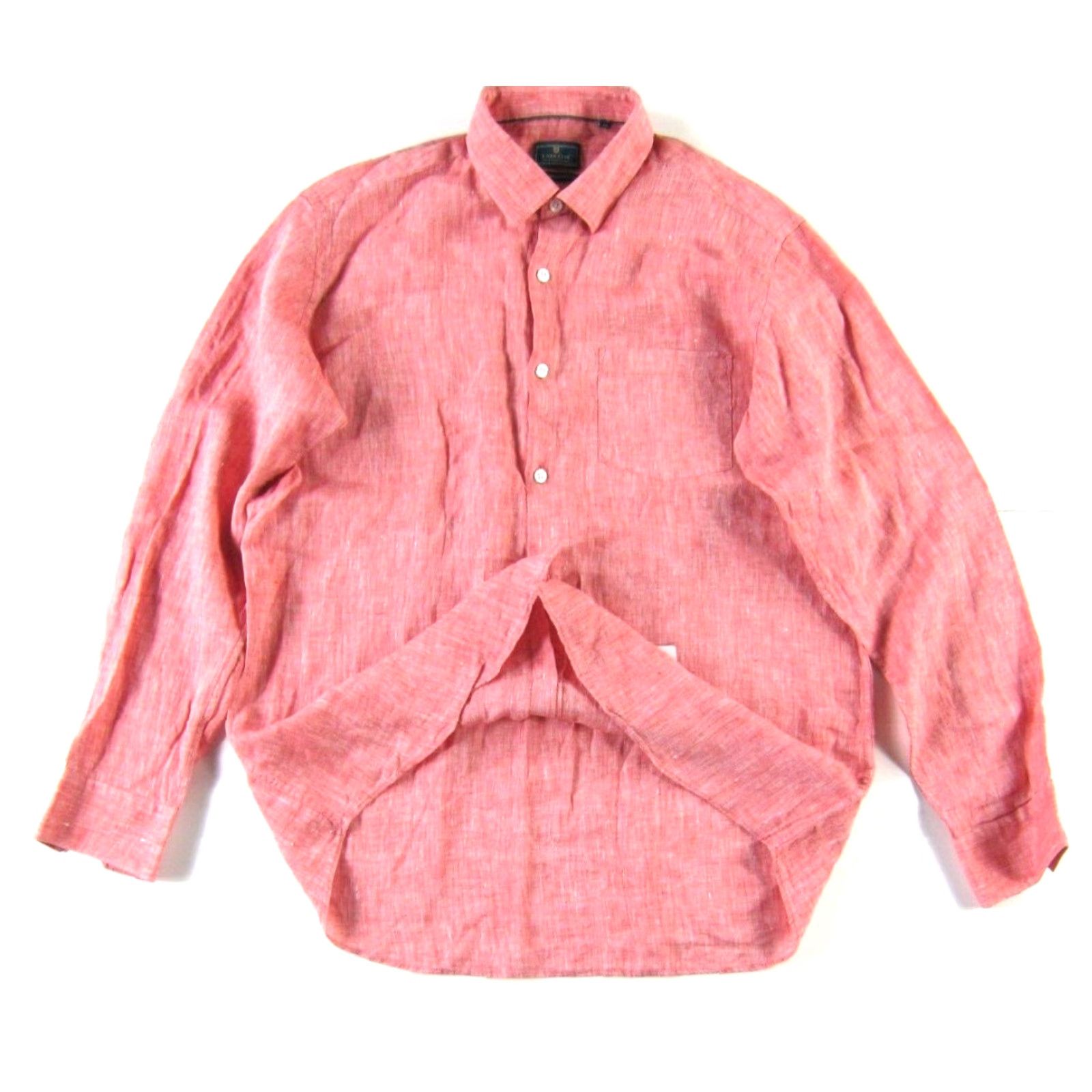 Vintage NWT Linen Club Studio Shirt Men 42 Large Pink Long Sleeve Contemporary Fit Size US XL / EU 56 / 4 - 6 Thumbnail